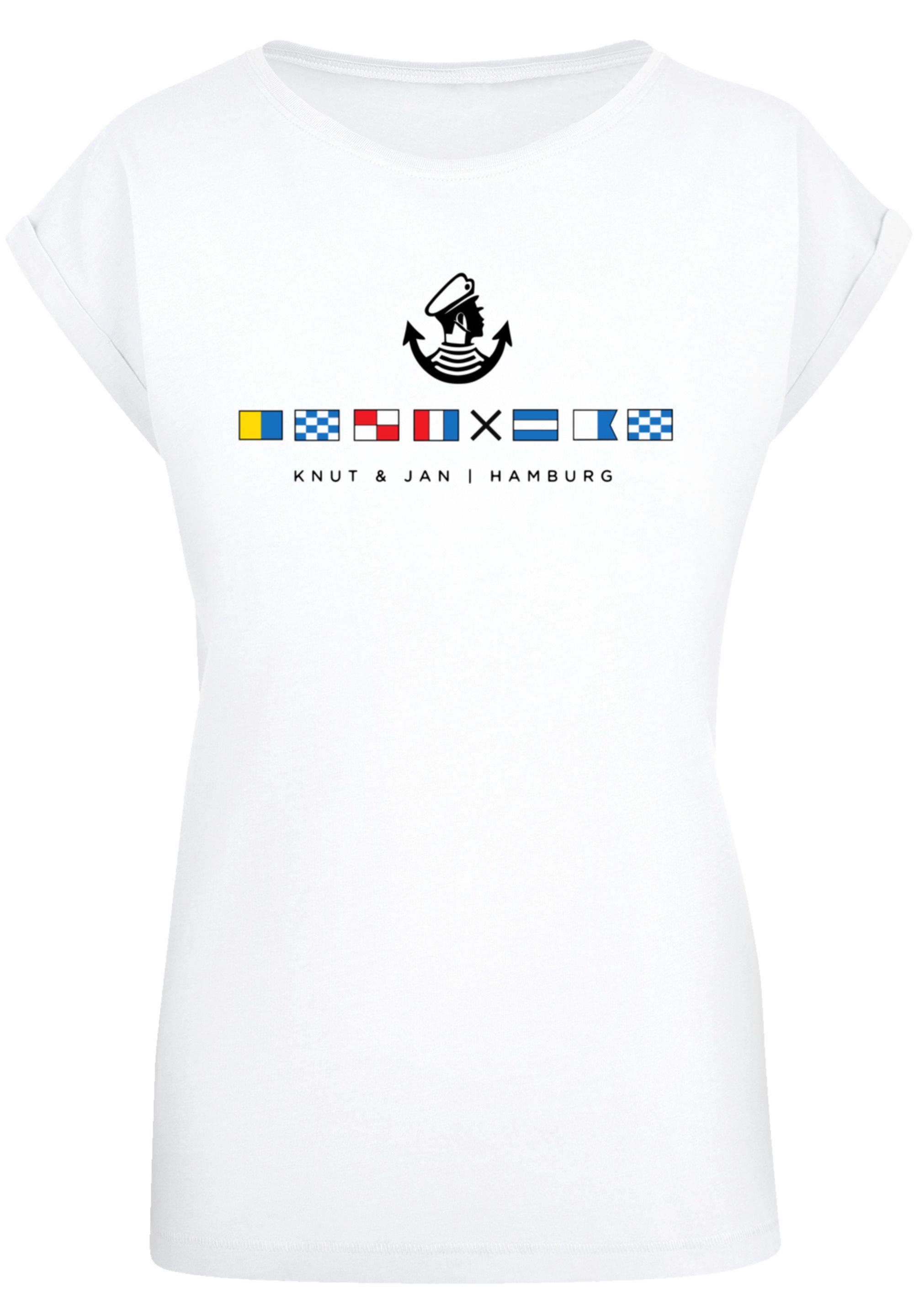 F4NT4STIC T-Shirt »Seglerfahnen Knut & Jan Hamburg«, Print
