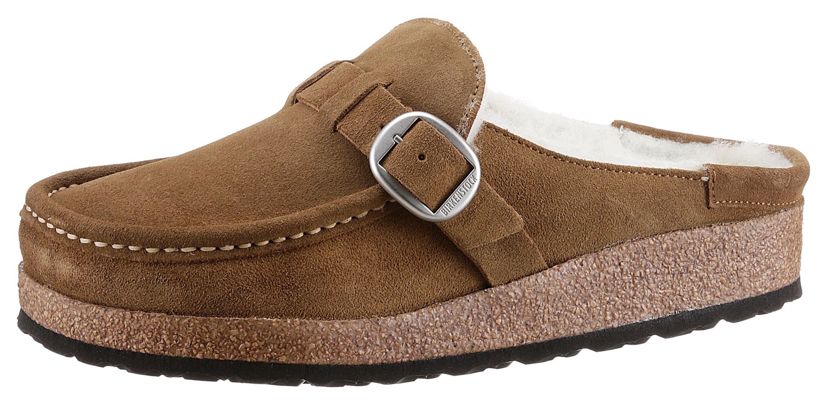 birkenstock -  Pantoffel "Bukley suede shearling", im Mokassin-Stil