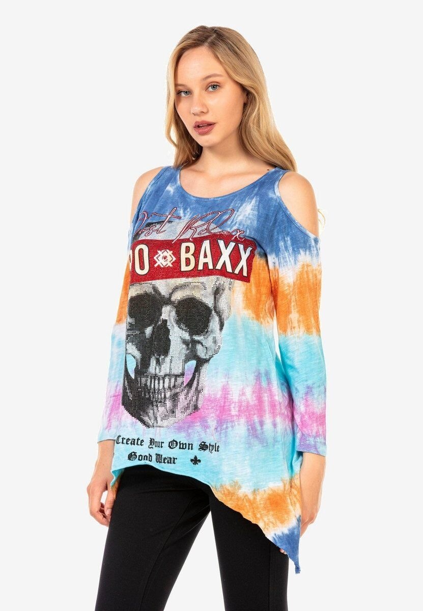 Thumbnail - Cipo & Baxx T-Shirt "LONG SLEEVE T-SHIRT" zusätzlich mit kleinen, glitzernden Steinchen besetzt