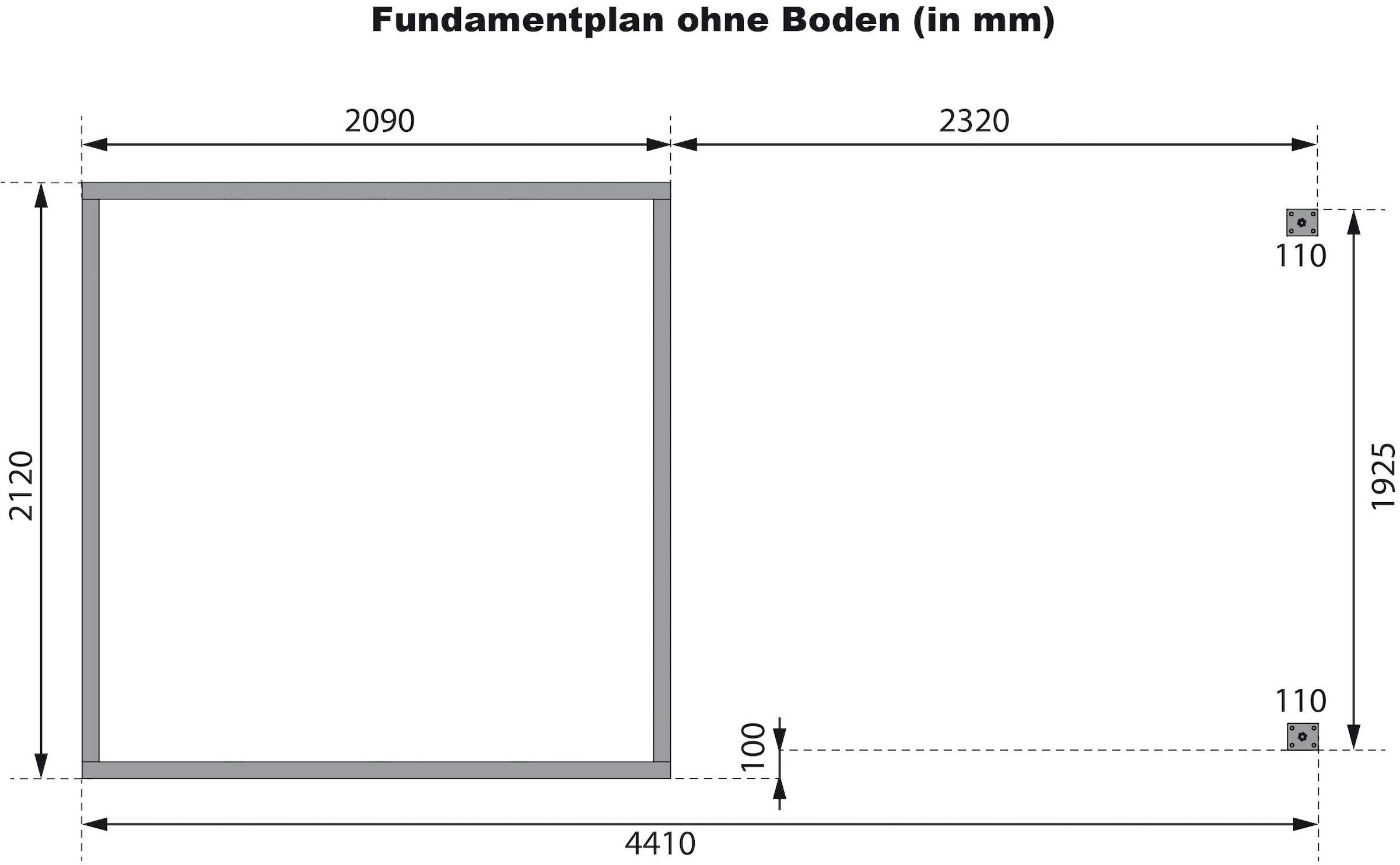 Karibu Gartenhaus »"Jupiter D SET"«, wassergrau/anthrazit, mit Anbaudach