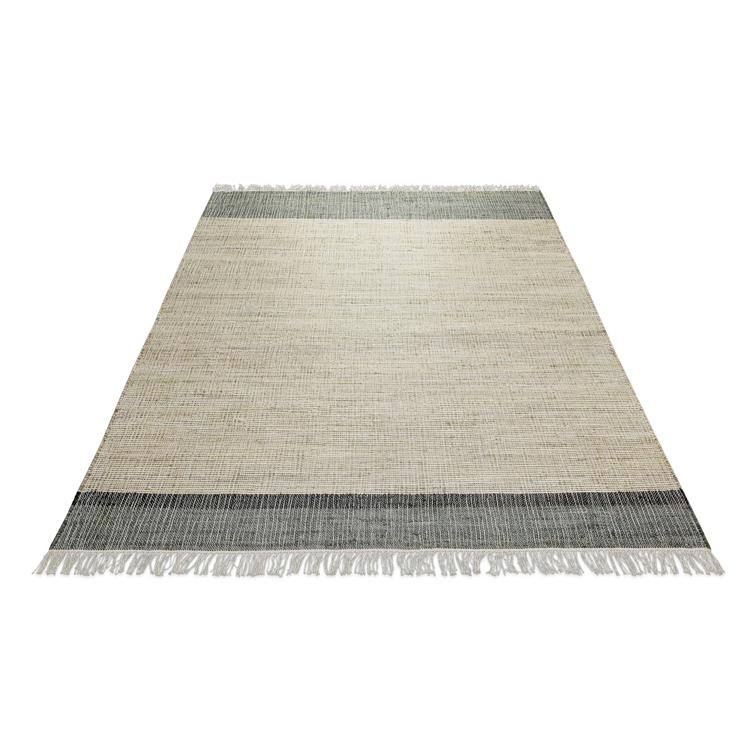 my home Teppich »Bennii«, rechteckig, 4 mm Höhe, 80% Jute, handgewebt, mit Fransen, Wohnzimmer, Naturfaser