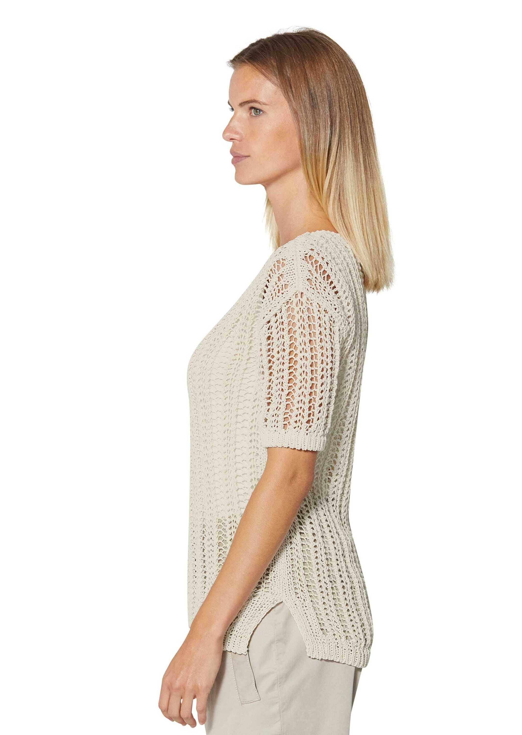 MADELEINE Longpullover »Strickpullover Luftiger Sommerpullover mit Ajour-Muster«