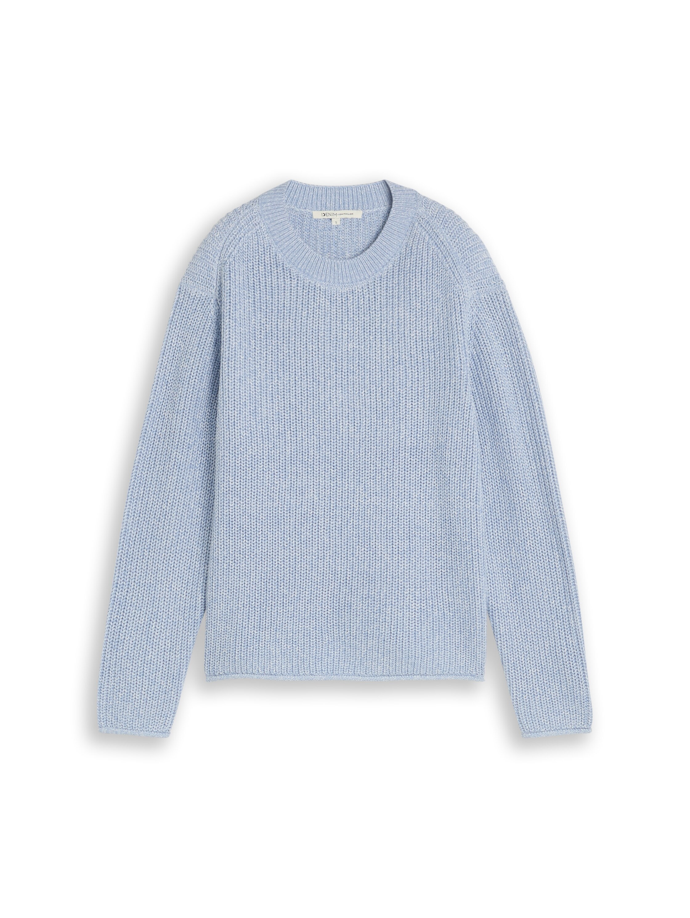 TOM TAILOR Denim V-Ausschnitt-Pullover mit Rippbündchen