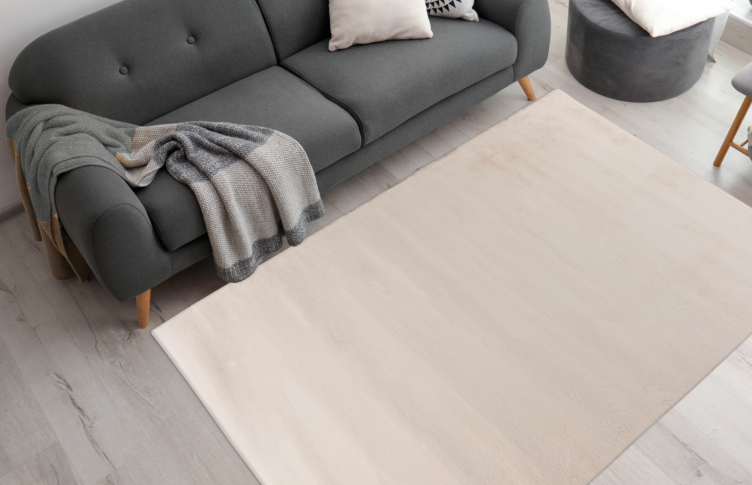 me gusta Teppich "Rabbit Prime 125" rechteckig 18 mm Höhe Kaninchenfell Hap günstig online kaufen