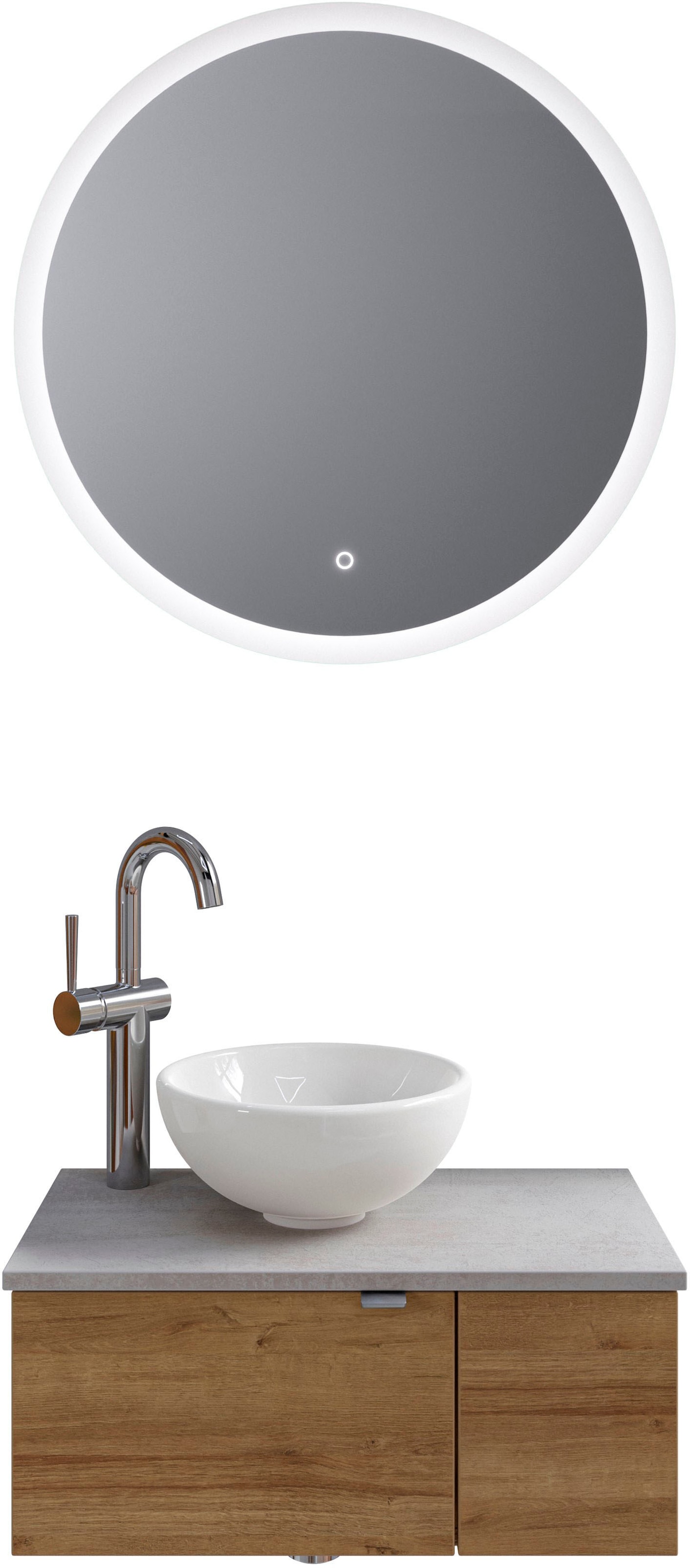 Saphir Badmöbel-Set "Serie 6915" 4 Stk. tlg. Gäste-Bad, 70 cm breit, mit LE günstig online kaufen