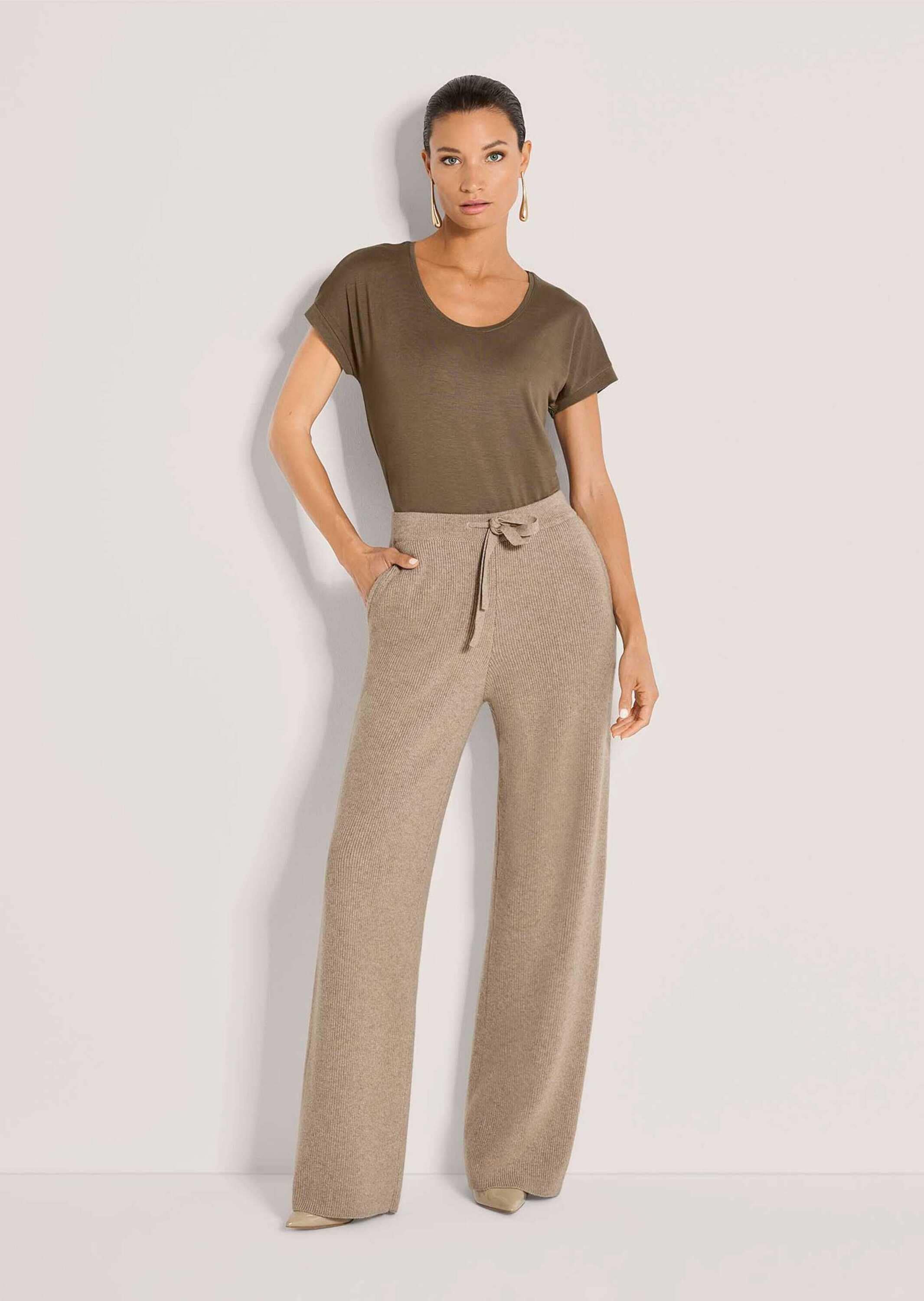 MADELEINE Schlupfhose »Hose Weite Strick-Hose mit Bindeband«