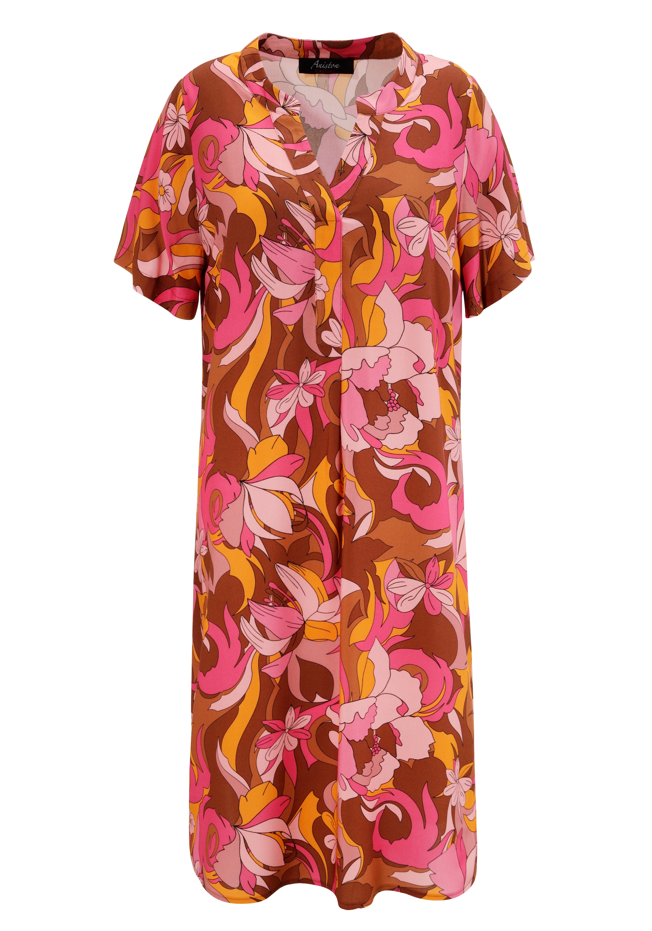 Aniston CASUAL Sommerkleid, mit extravagantem, grafischen Blumendruck - NEUE KOLLEKTION