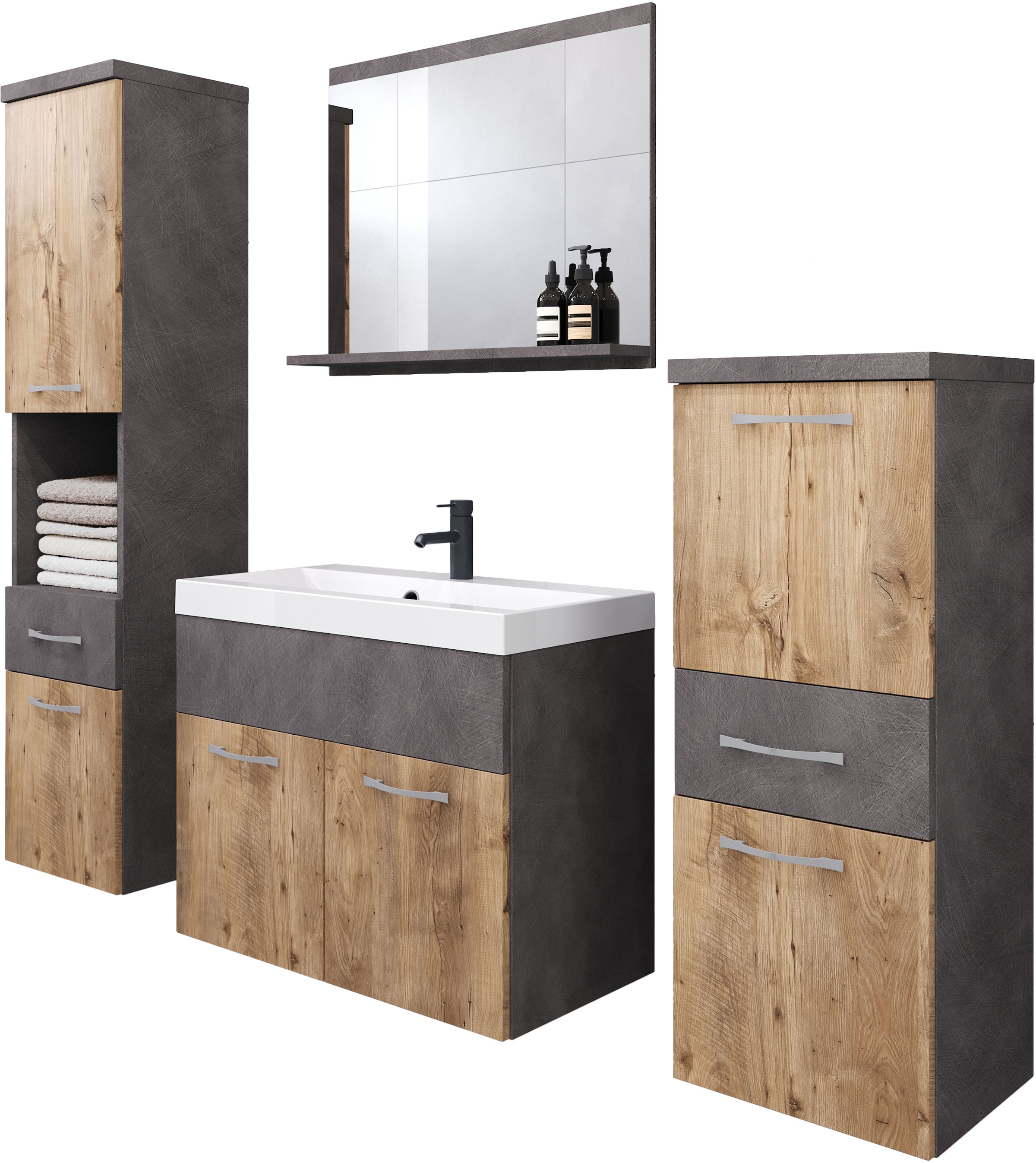 welltime Badmöbel-Set "ELDA" Komplett-Set, 5 Stk. tlg. günstig online kaufen