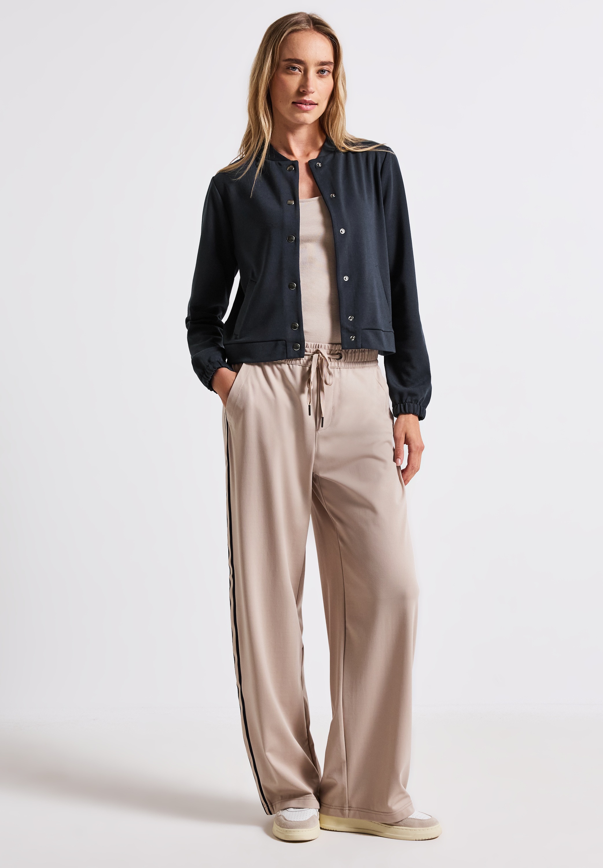 STREET ONE Cardigan, aus elastischem Materialmix