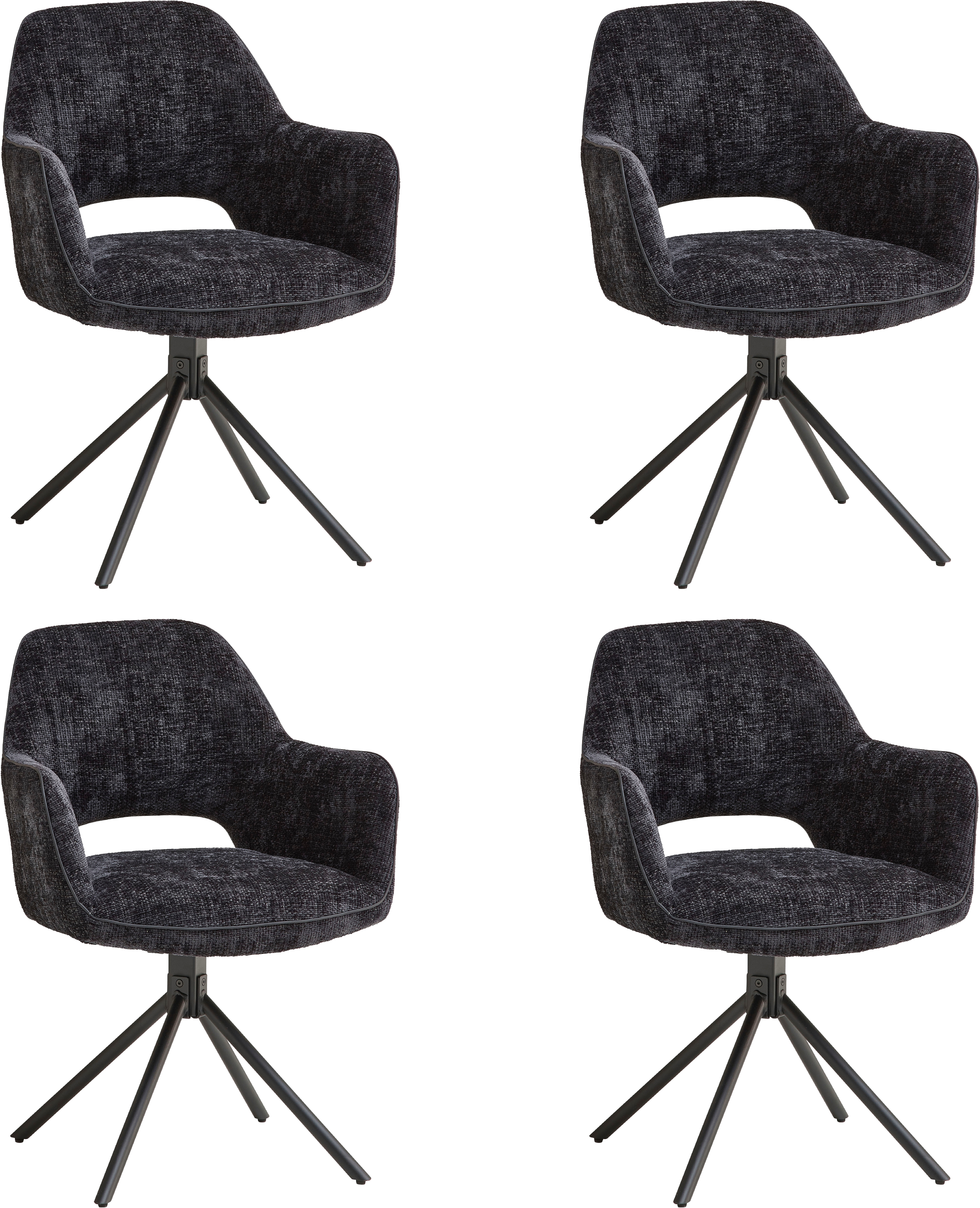 Stolkom Armlehnstuhl "Adrina B/H/T 63x89x62 cm" (Set) 4 Stk.Breite 62cm, 180 drehbar mit Auto-Return