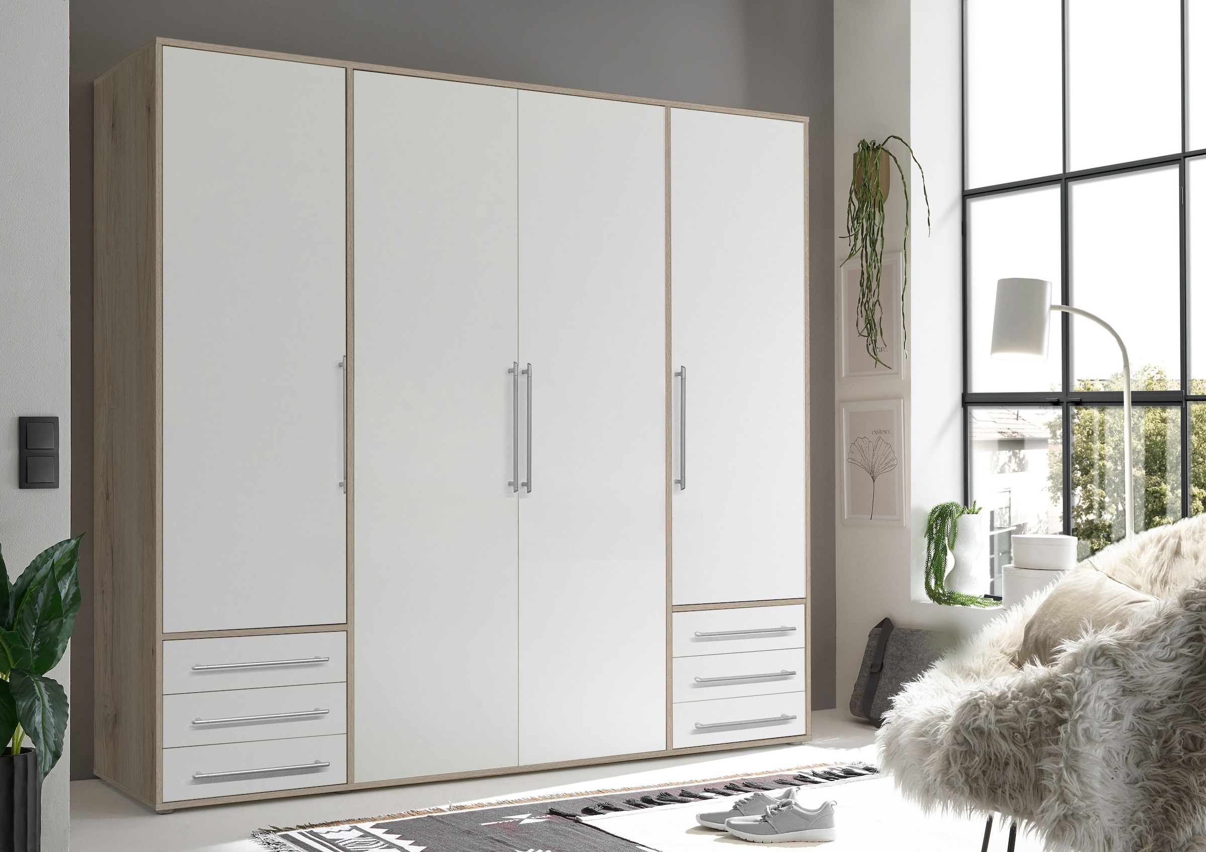 Schlafkontor Drehtürenschrank »Lyss Schrank, Kleiderschrank mit Drehtüren« in verschiedenen Farben und Größen erhältlich