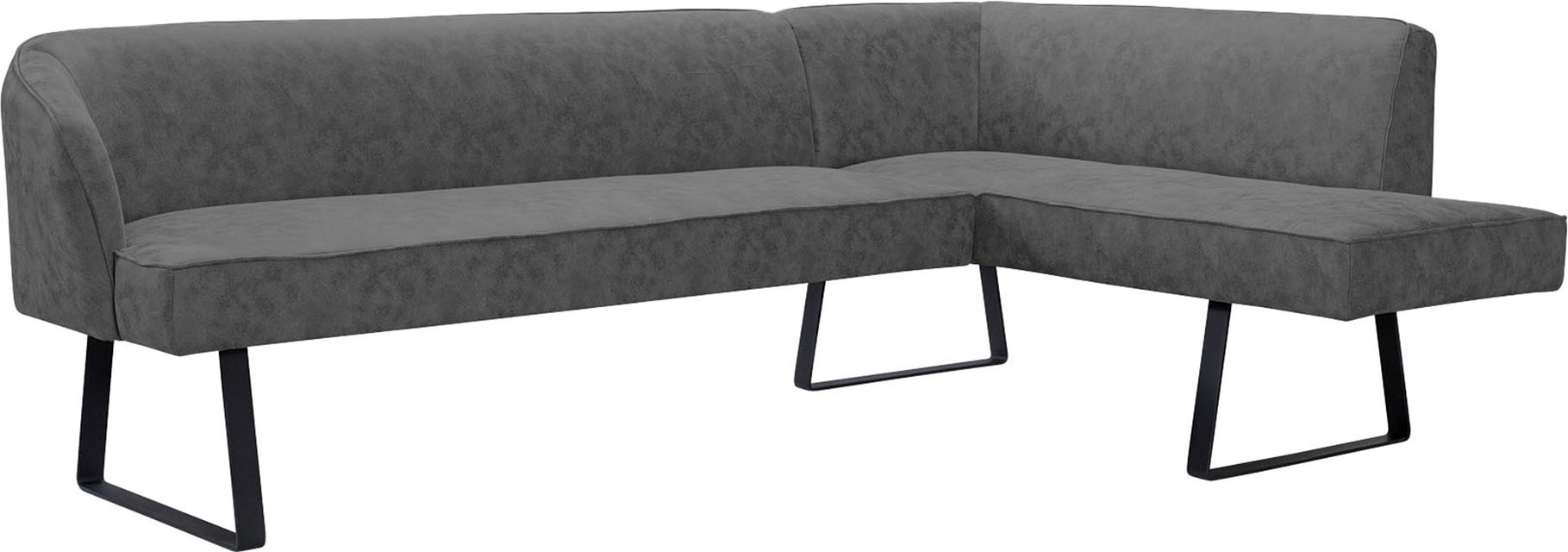 exxpo - sofa fashion Eckbank »Americano«, mit Keder und Metallfüßen, Bezug in verschiedenen Qualitäten