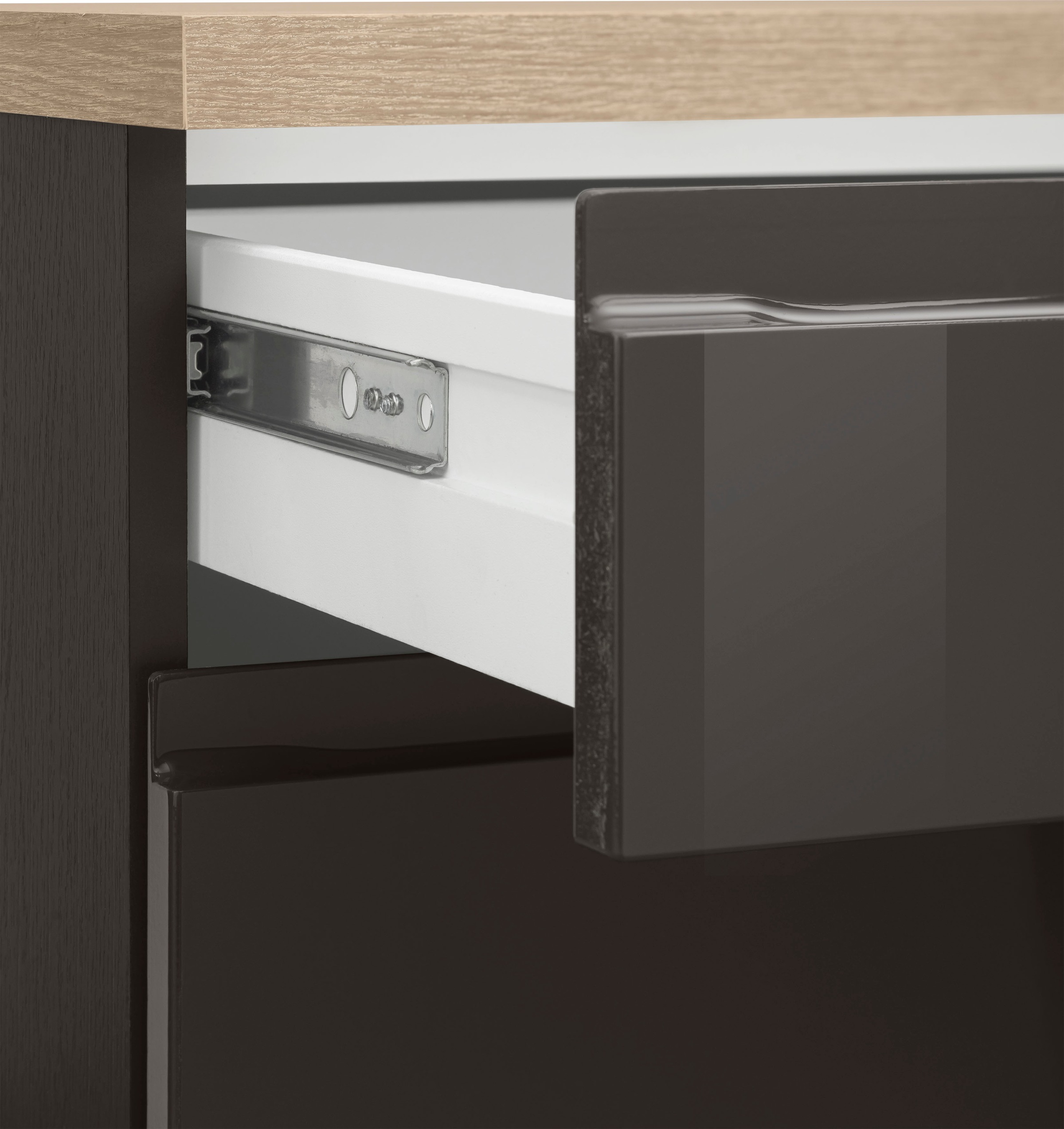 HELD MÖBEL Küchenzeile »Virginia«, Breite 350 cm, mit Glaskeramik-oder Induktionskochfeld