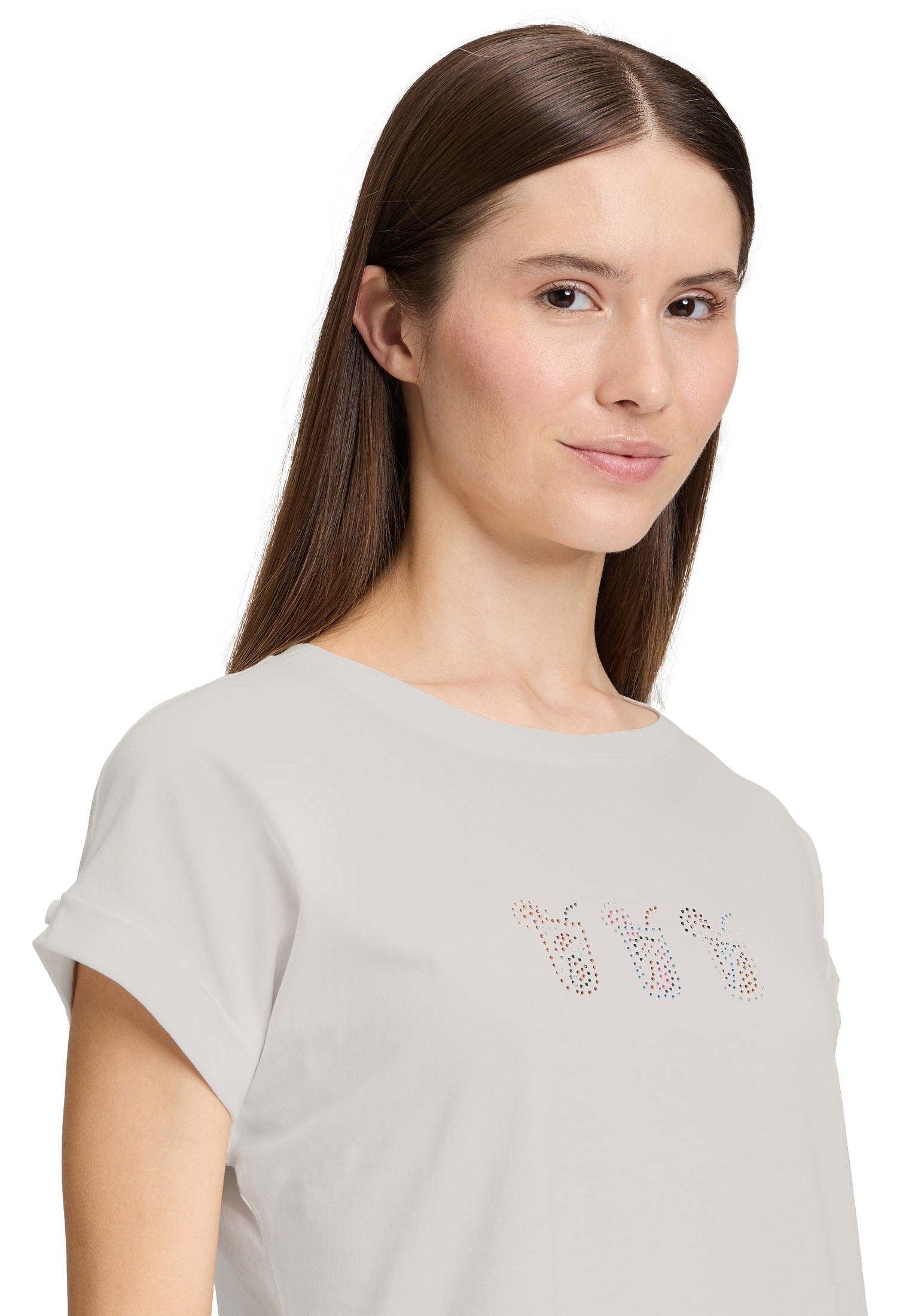 Cartoon Kurzarmshirt »Cartoon Printshirt mit Ärmelaufschlag«, (1 tlg.), Hotfix