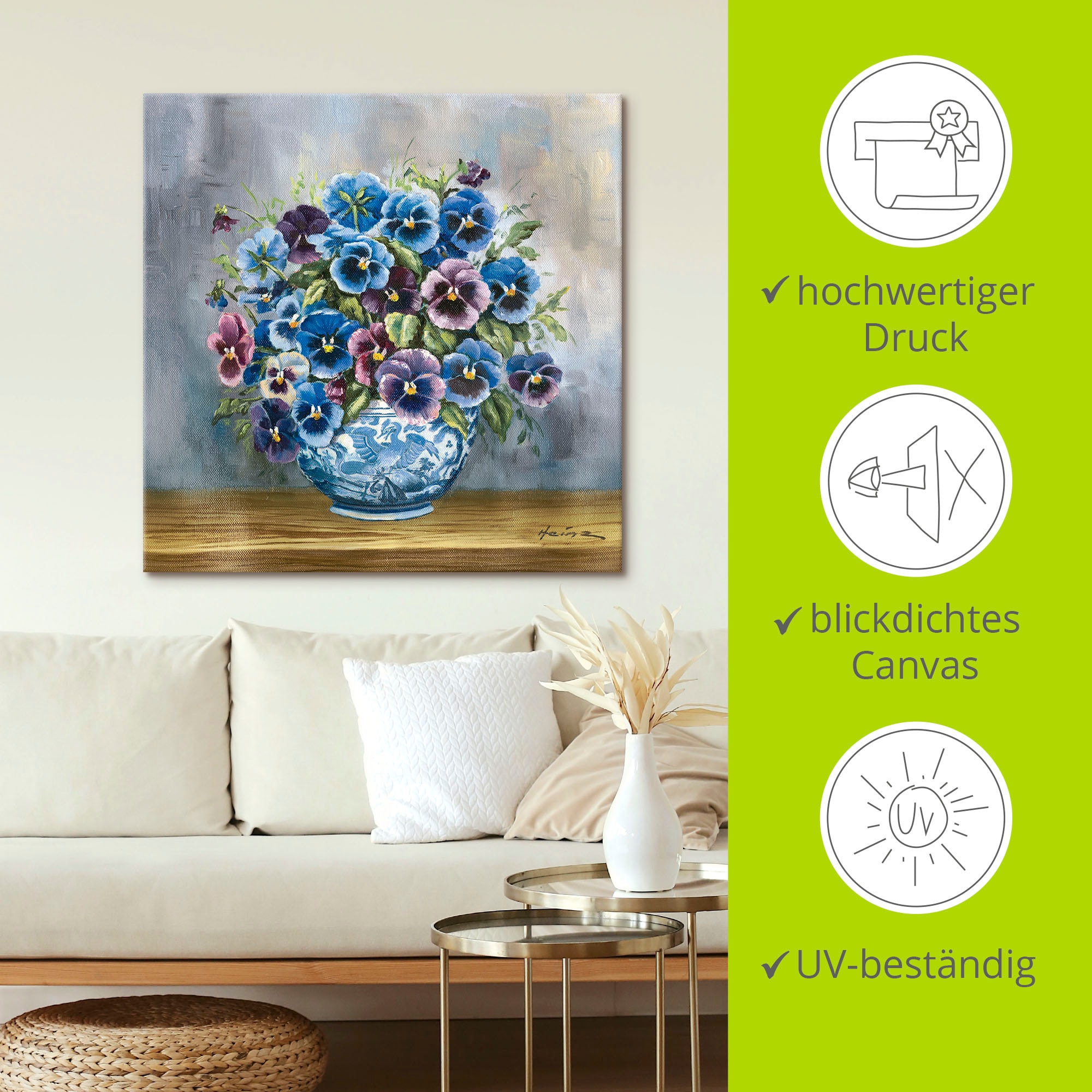 Artland Wandbild »Stiefmütterchen«, Blumenbilder, (1 St.), als Alubild, Outdoorbild, Leinwandbild, Poster, Wandaufkleber