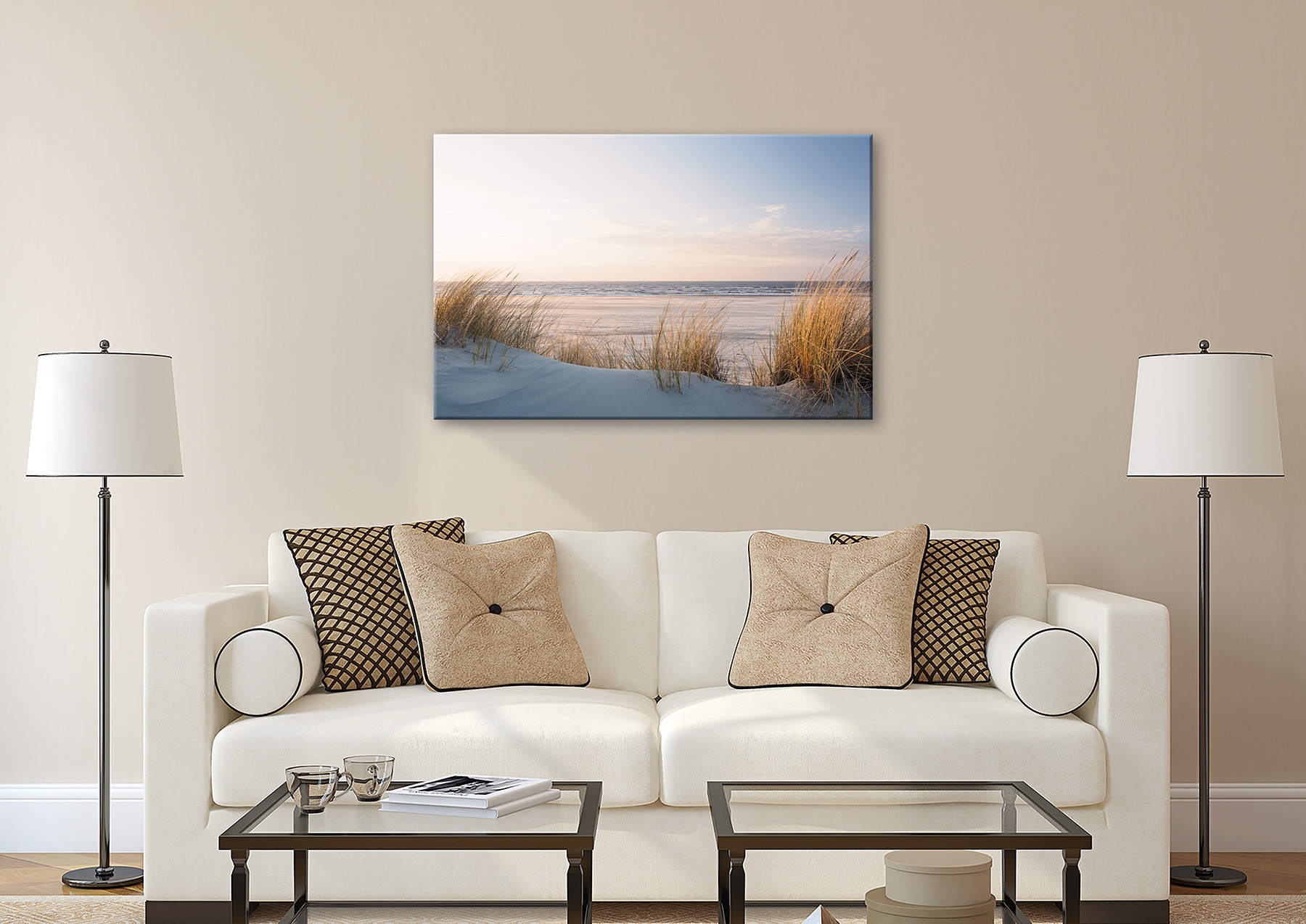 Bönninghoff Leinwandbild "Wandbild DÜNEN, STRAND UND MEER 78x118 cm – Leinwandbild Keilrahmen" Düne  Strand 1 Stk. tlg. auf Keilrahmen gespannt