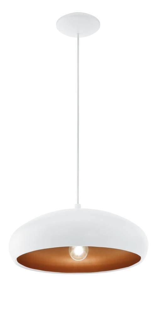 EGLO Hängeleuchte »MOGANO 1«, 1 flammig, Leuchtmittel E27 | ohne Leuchtmittel, Hängelampe Vintage aus Stahl in Weiß, Kupfer, Esstischlampe, E27