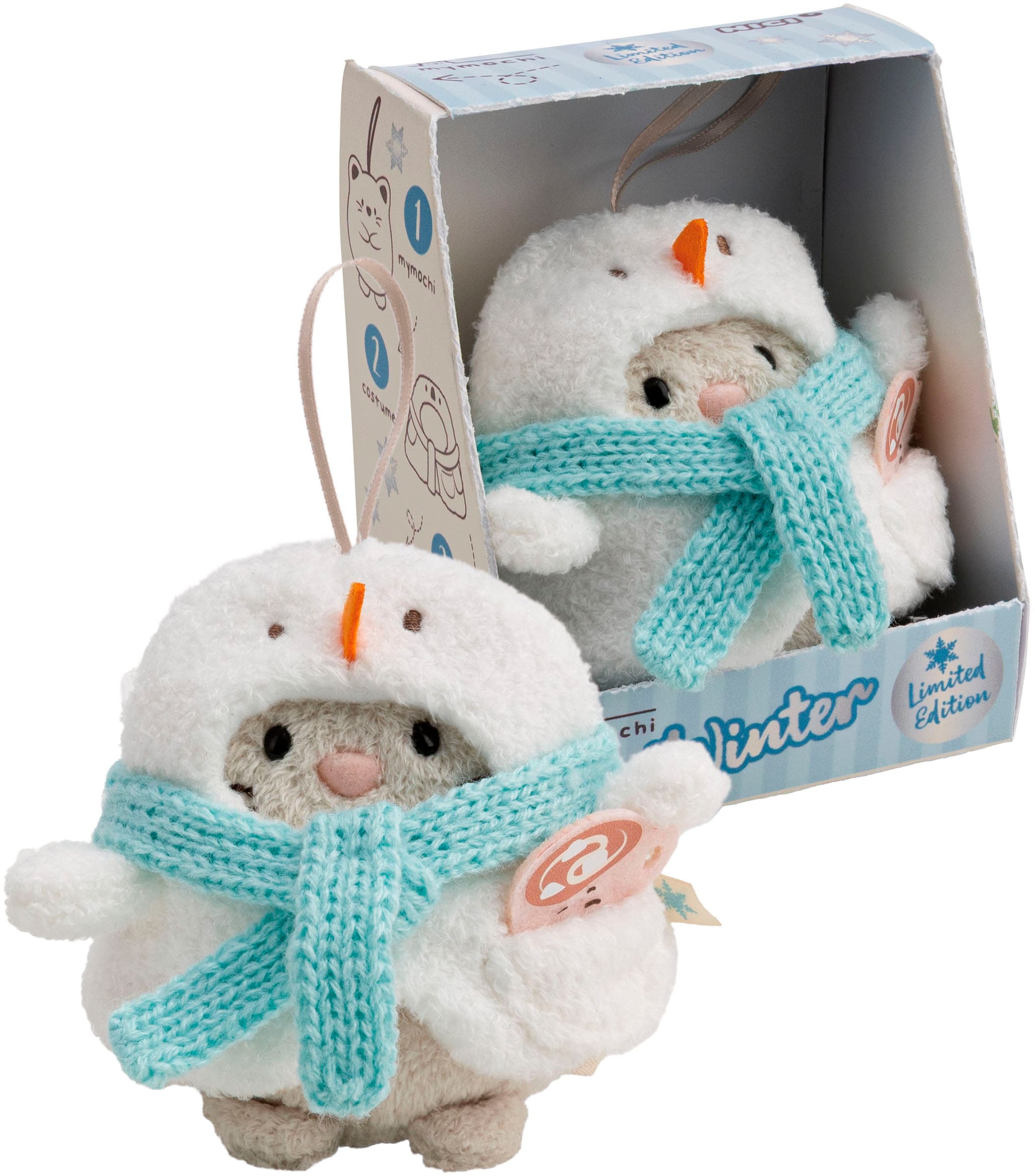 Nici Kuscheltier »mymochi, Set Katze Angy 8cm mit Tasse & Schneemannkostüm« in Geschenkbox