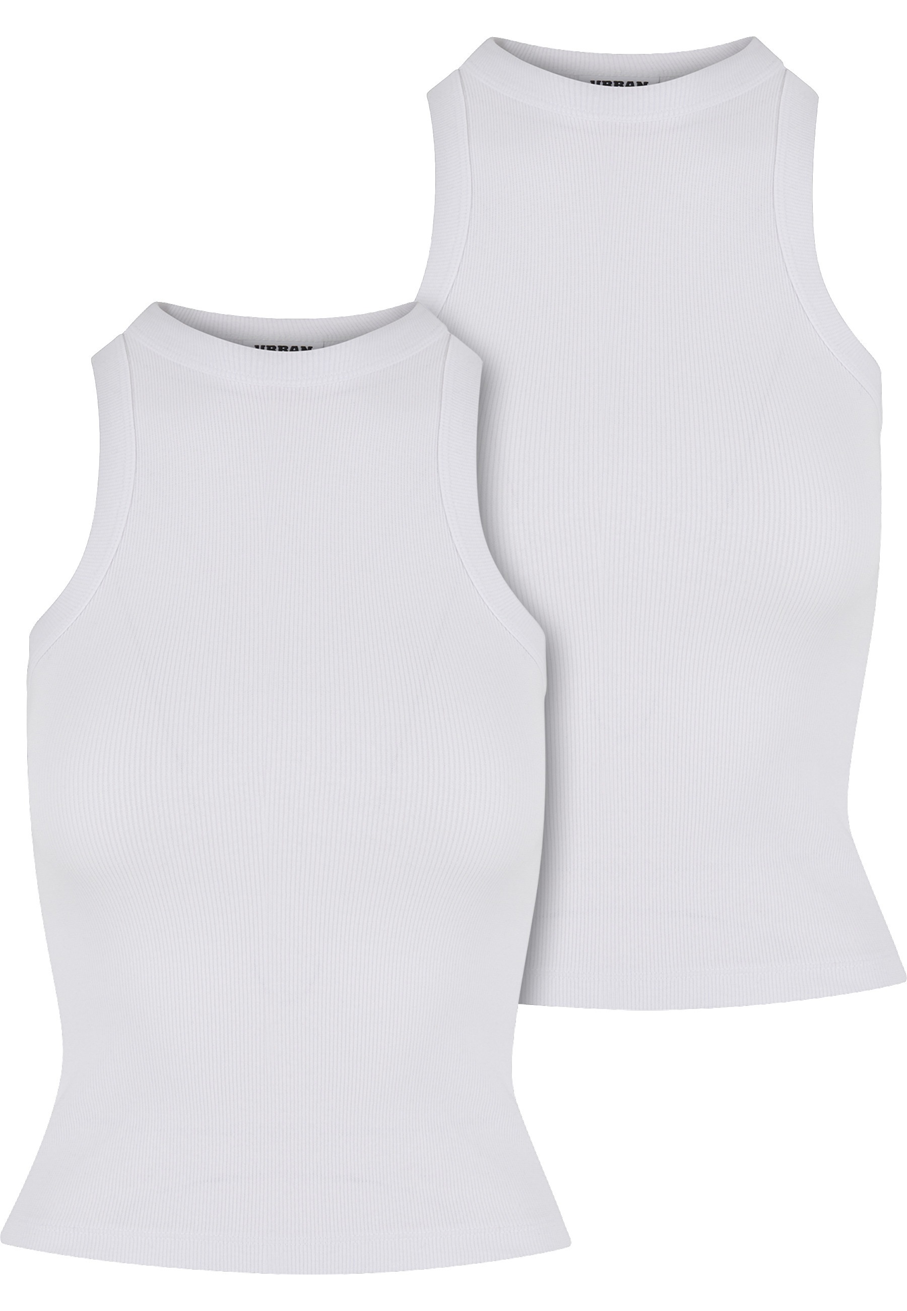 URBAN CLASSICS Tanktop »Urban Classics Ladies Racer Back Rib Top 2-Pack«