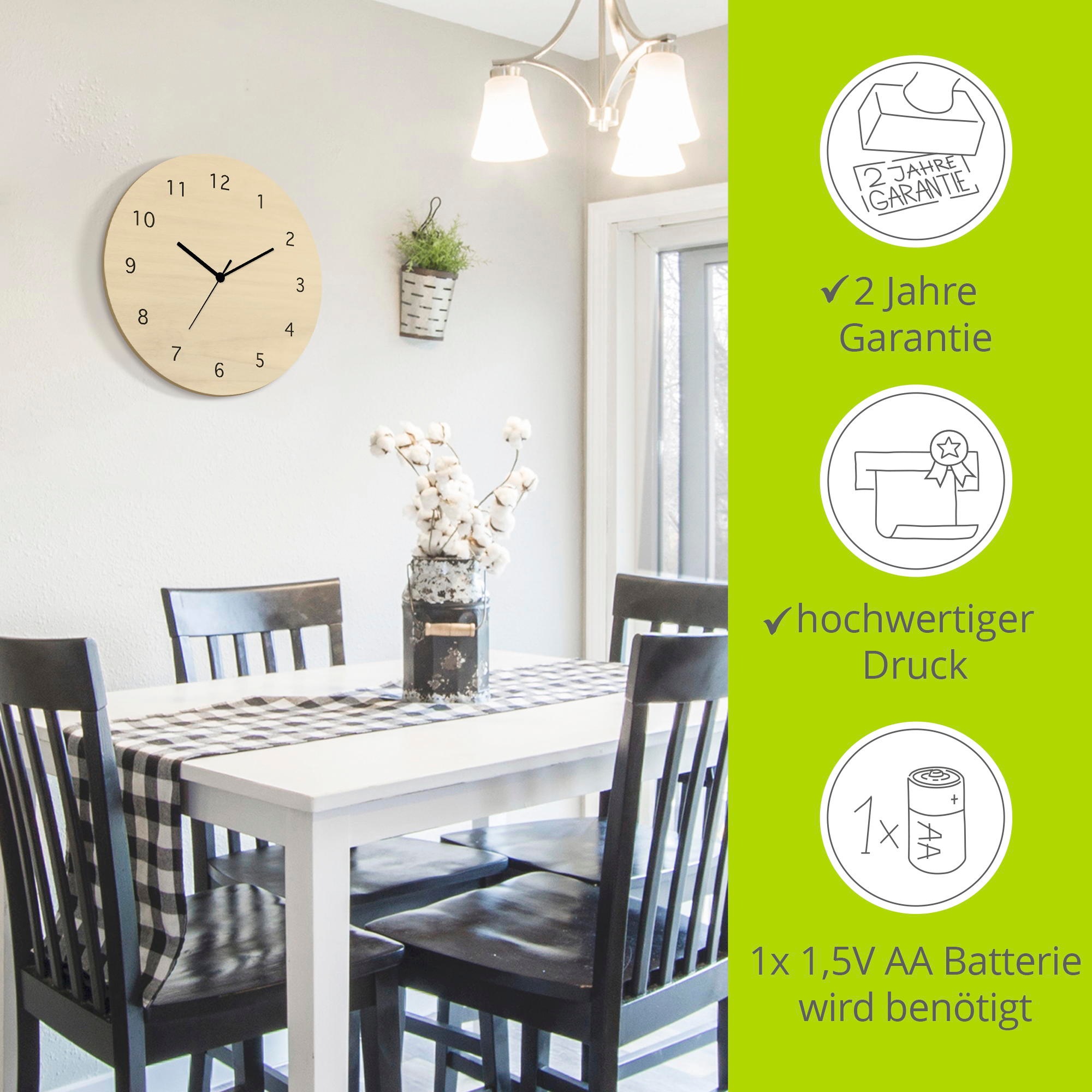 Artland Wanduhr "Ewige Einfachheit" wahlweise mit Quarz- oder Funkuhrwerk, günstig online kaufen