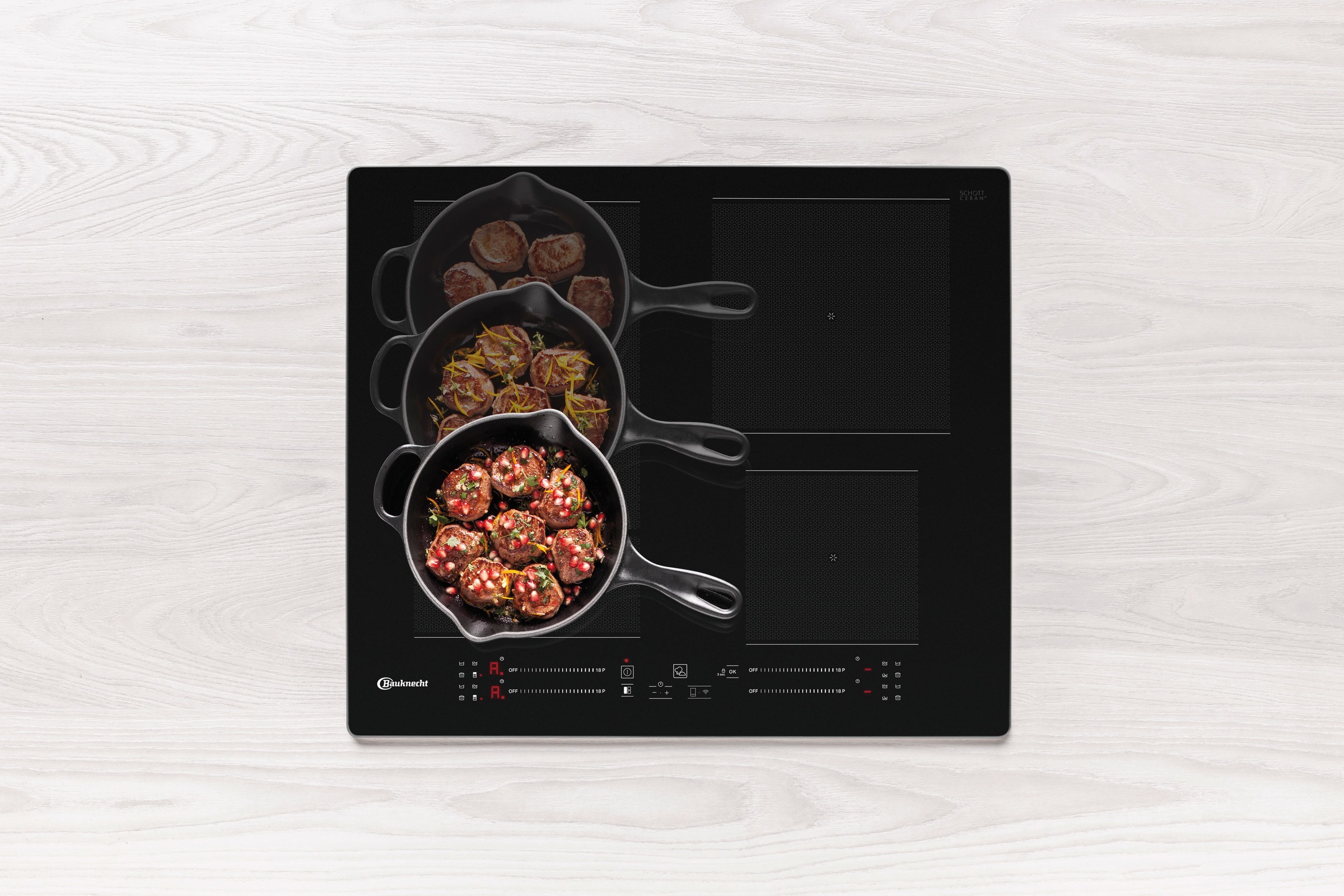 BAUKNECHT Backofen-Set »BIK7 CHC8TS PT«, mit 3-fach-Teleskopauszug, (Set), APP STEUERBAR, HYDROLYSE