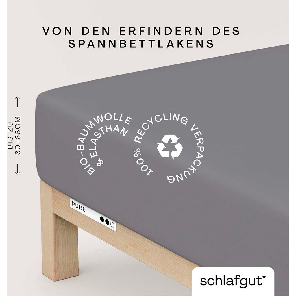 Schlafgut Spannbettlaken »PURE Bio-Baumwolle mit Elasthan, dehnbar blickdicht, straff, Bettlaken«