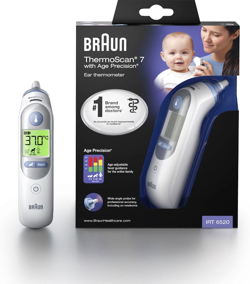 Braun Ohr-Fieberthermometer »ThermoScan® 7 Ohrthermometer einschließlich Neugeborener IRT6520«, - mit Precision® geeignet, alle | für ▷ BAUR Age Für Altersgruppen