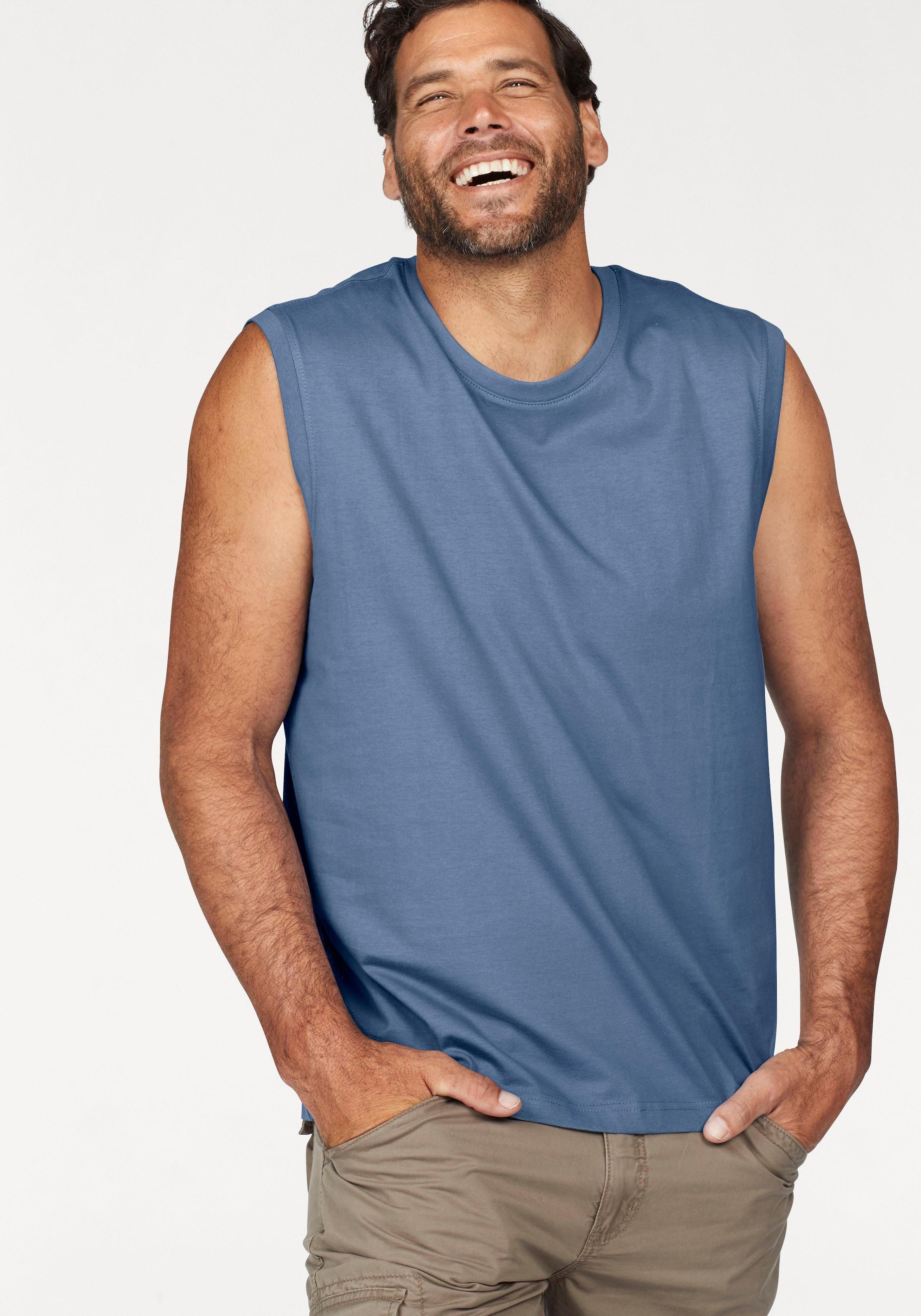 Man's World Muscleshirt, (Packung, 3 tlg., 3er-Pack), ärmellos, Basic-Stil, unifarben, Rundhalsausschnitt