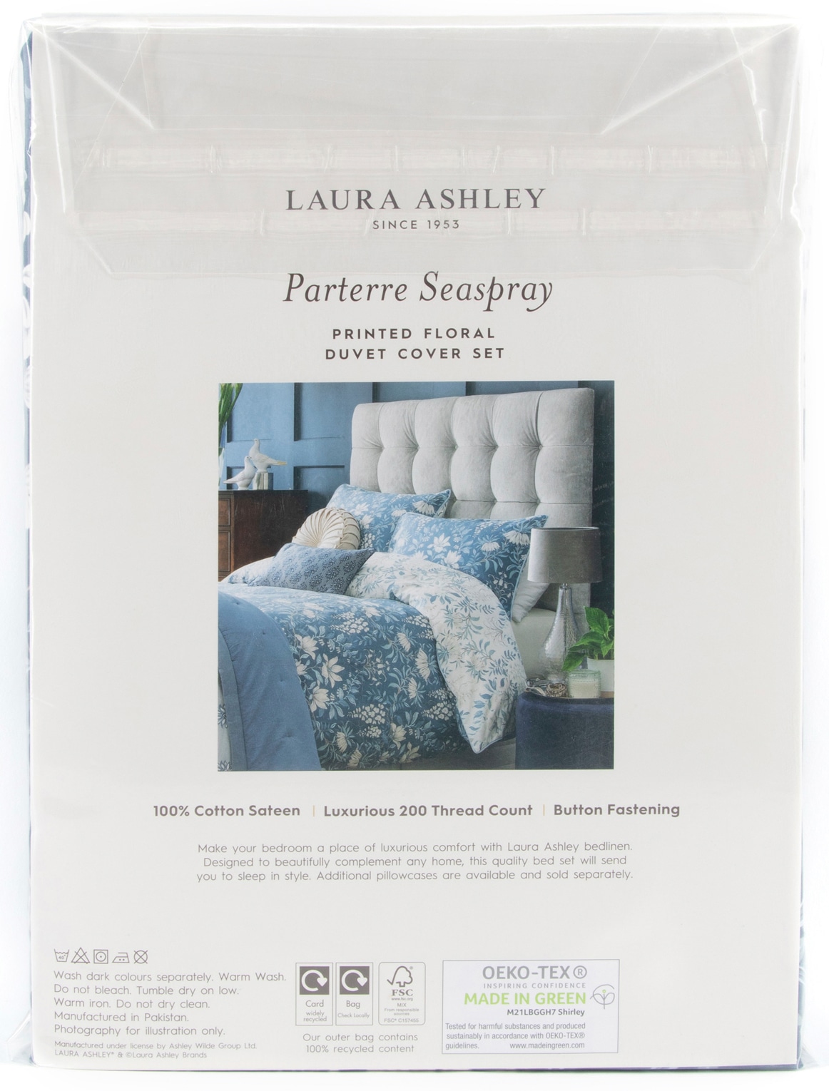 LAURA ASHLEY Wendebettwäsche »Parterre, aus Baumwoll-Satin« 3 tlg. tlg. mit floralem Muster, inkl 2 Kissenbezüge