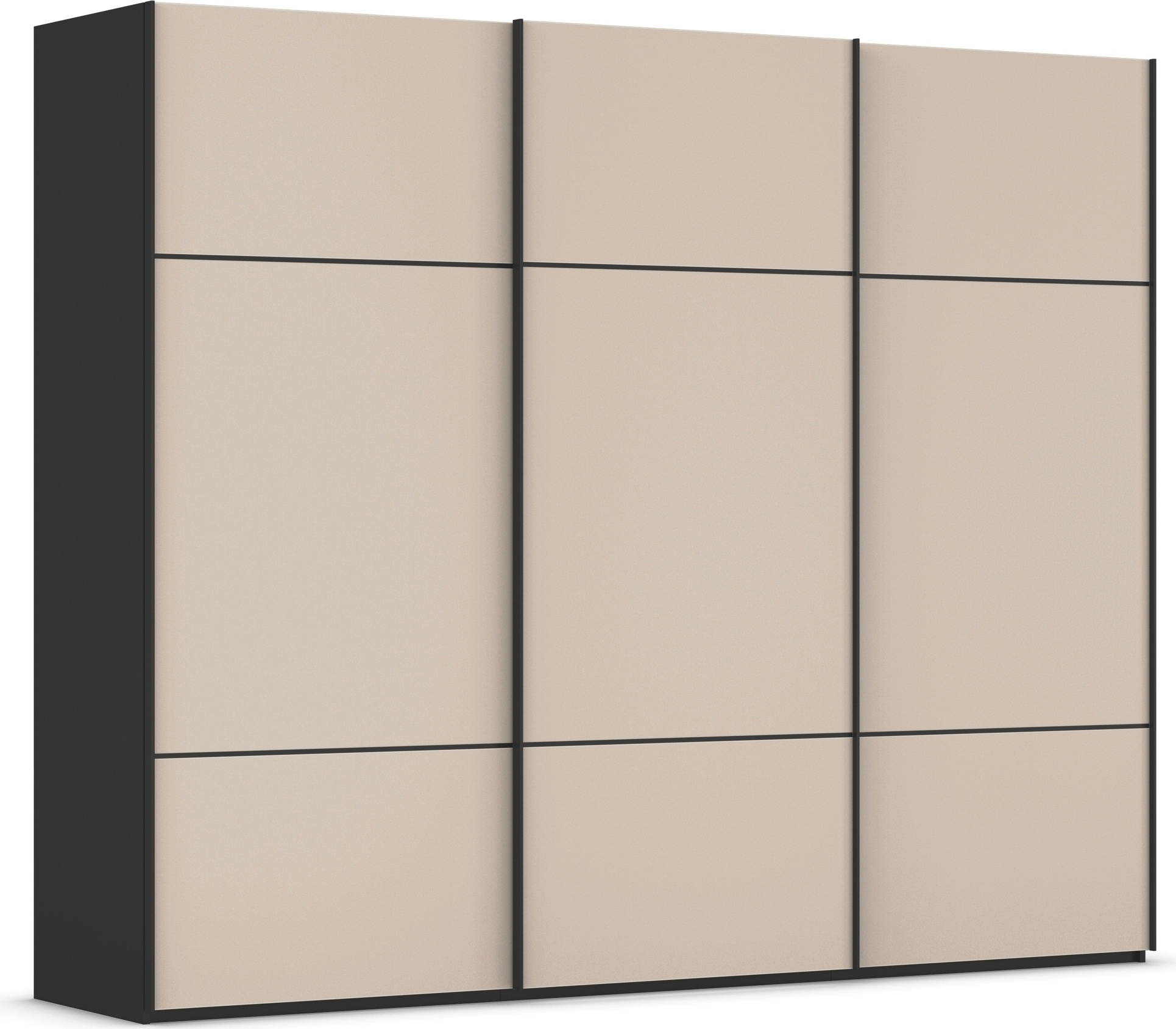 rauch "Kleiderschrank Schrank Garderobe Schlafzimmerschrank SCALE-TRIO" edle dreigeteilte Front mit 2 Zierleisten Glasfront MADE IN GERMANY