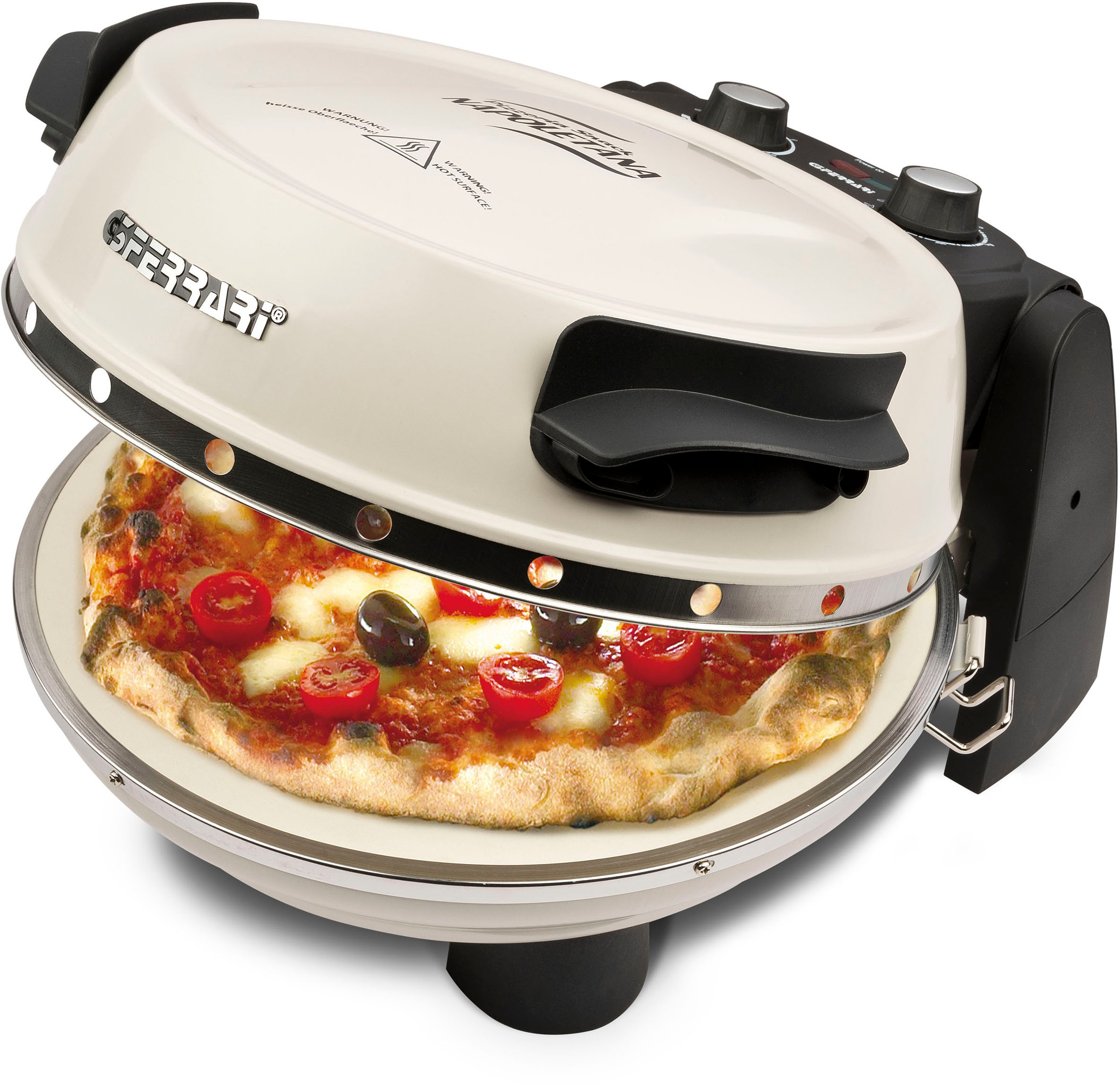 G3Ferrari Pizzaofen "G1003217 Napoletana mit 2. Stein im Deckel, Pizzaschaufel + Rezeptheft"