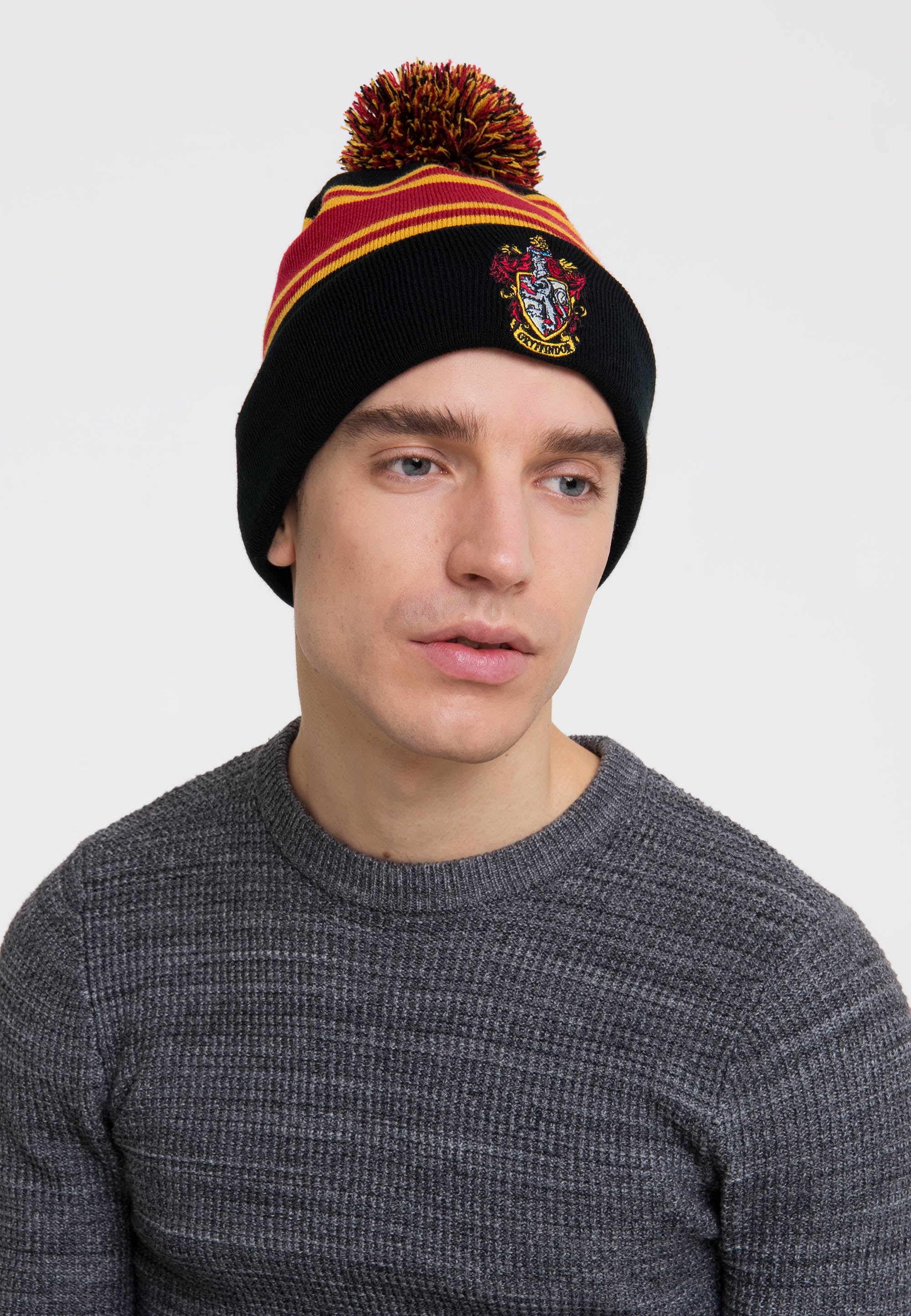 LOGOSHIRT Strickmütze »Harry Potter - Gryffindor«, mit lizenzierter Stickerei