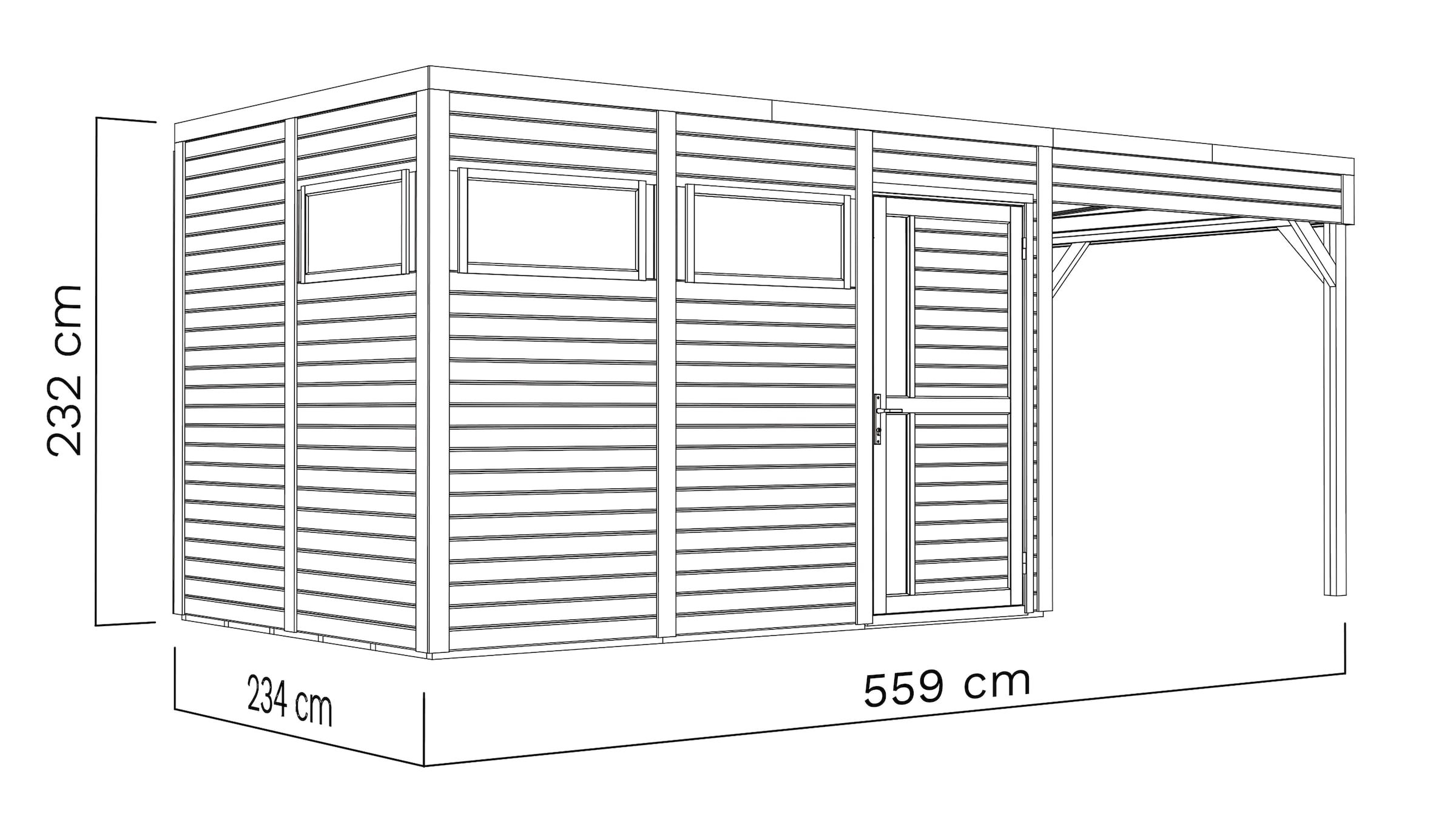 BERTILO Gartenhaus »Cubus 3 Lounge anthrazit«