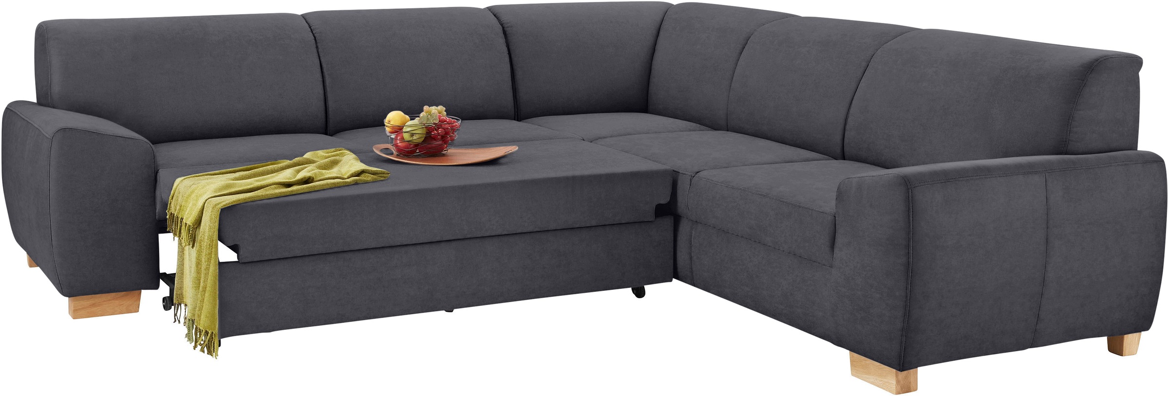 DOMO collection Ecksofa »Incanto kubische Formensprache, komfortabel, flache Armlehnen, L-Form«, wahlweise mit Bettfunktion