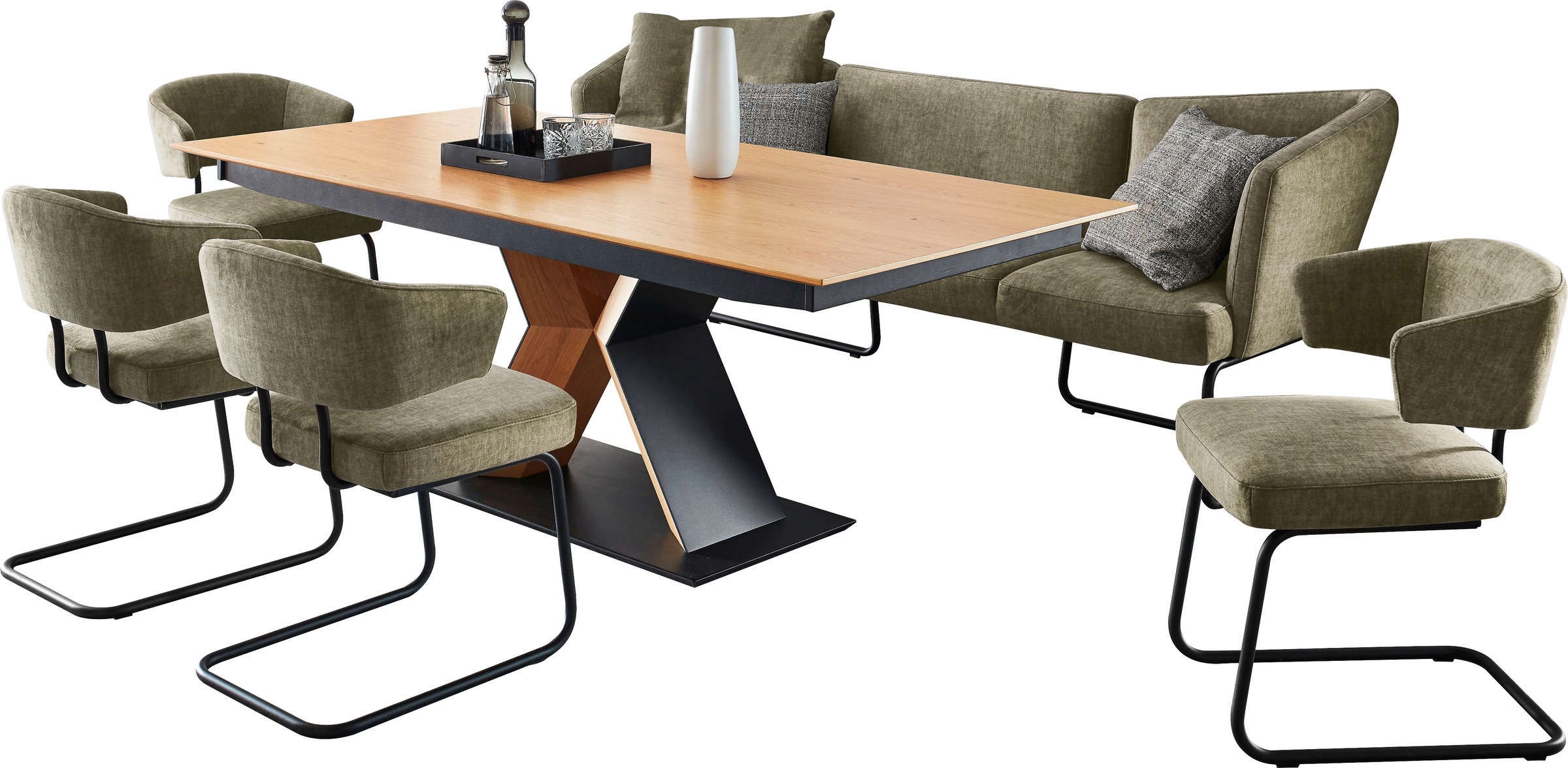 K+W Komfort & Wohnen Essgruppe "Mikkado Tube" 6 Stk. tlg. 4 Freischwinger u günstig online kaufen