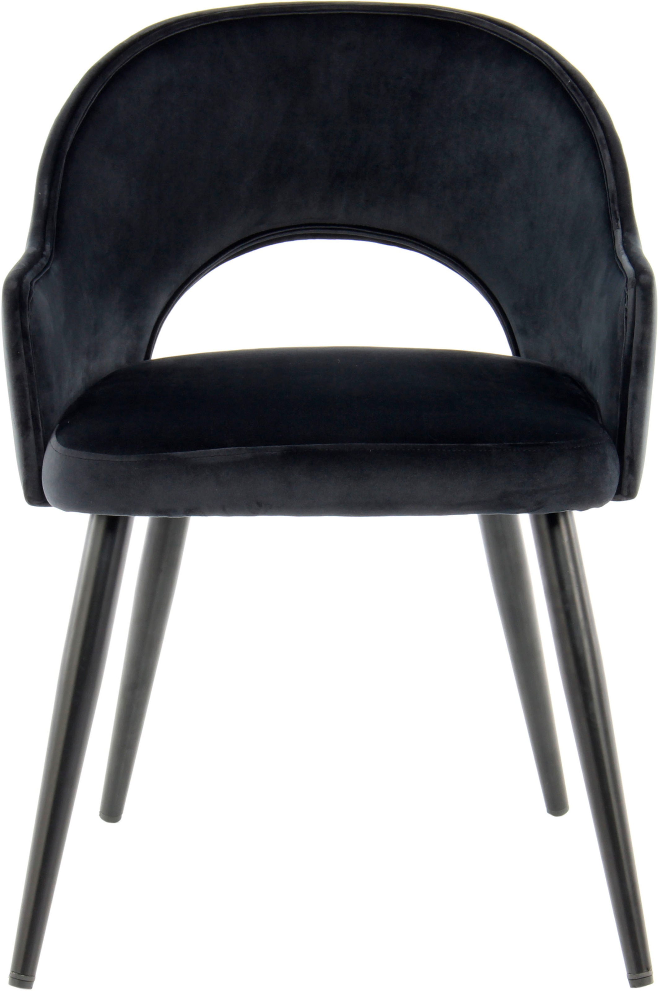 Kayoom Stuhl »Joris 110 2er-Set, einfarbiges Design,mit Retro-Charakter«, (Set), 2 St., mit Armlehne, bequem, Halbmond-Öffnung in der Rückenlehne