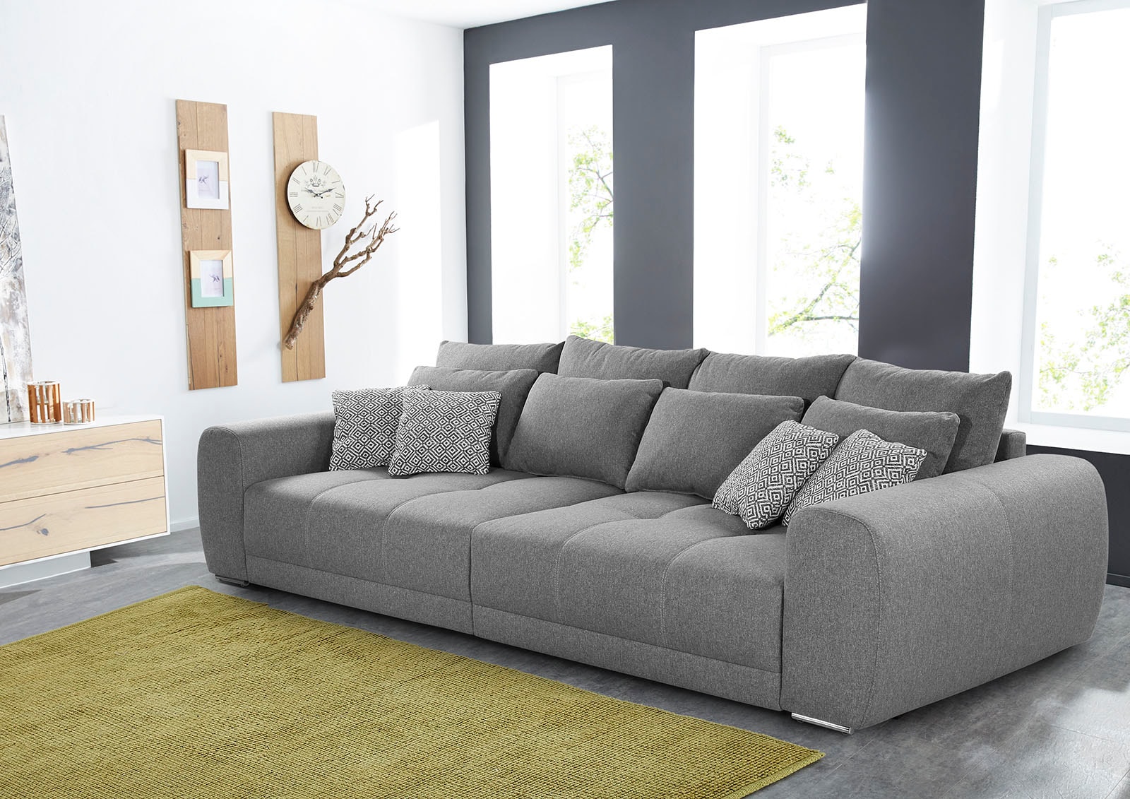Jockenhöfer Gruppe Big-Sofa »Trento«, mit Wellenfederung, Sitzkomfort und mehrfach  verstellbare Kopfstützen bestellen | BAUR