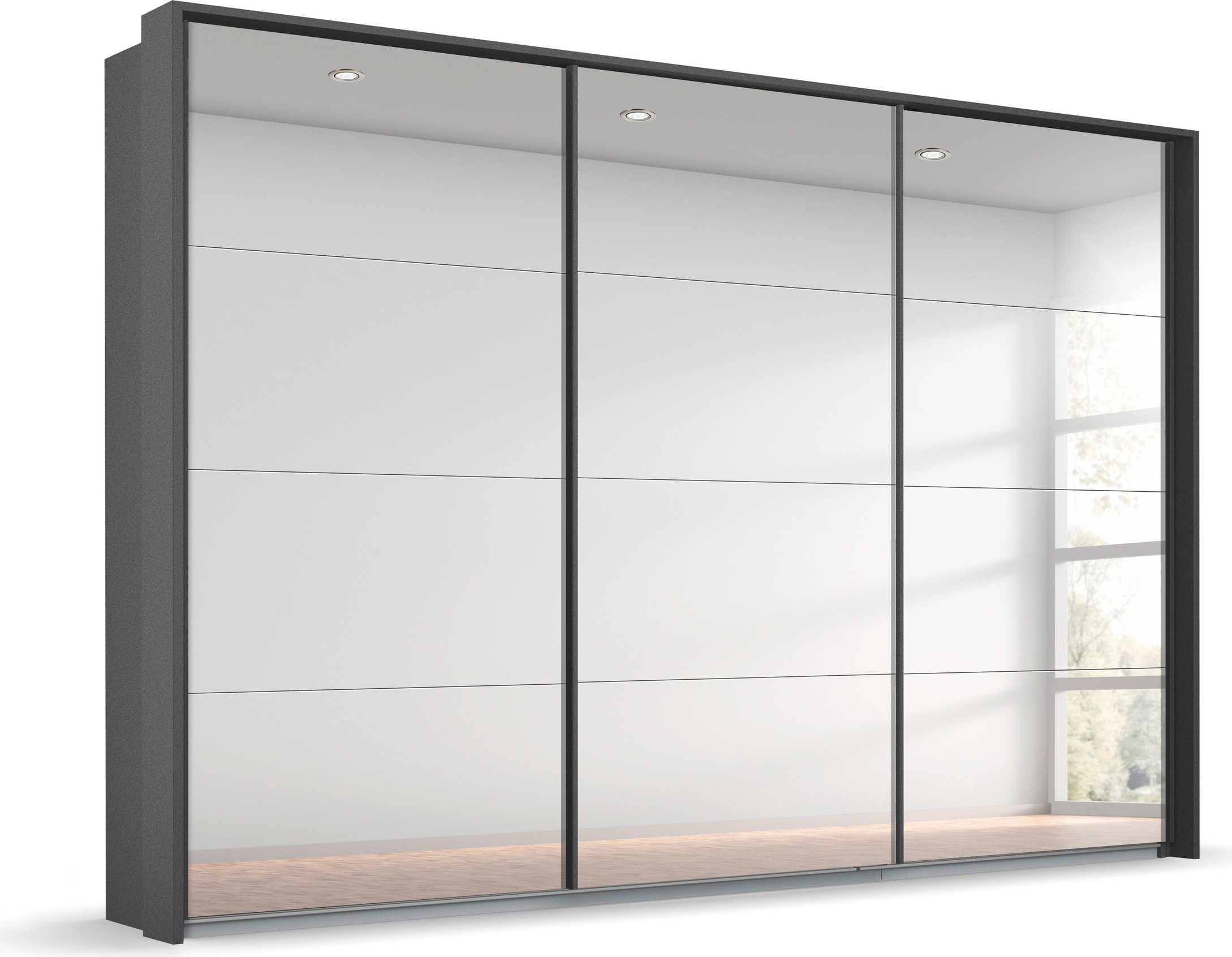 rauch Schwebetürenschrank »Oteli«, mit Spiegelfront und Passepartout optional mit Beleuchtung