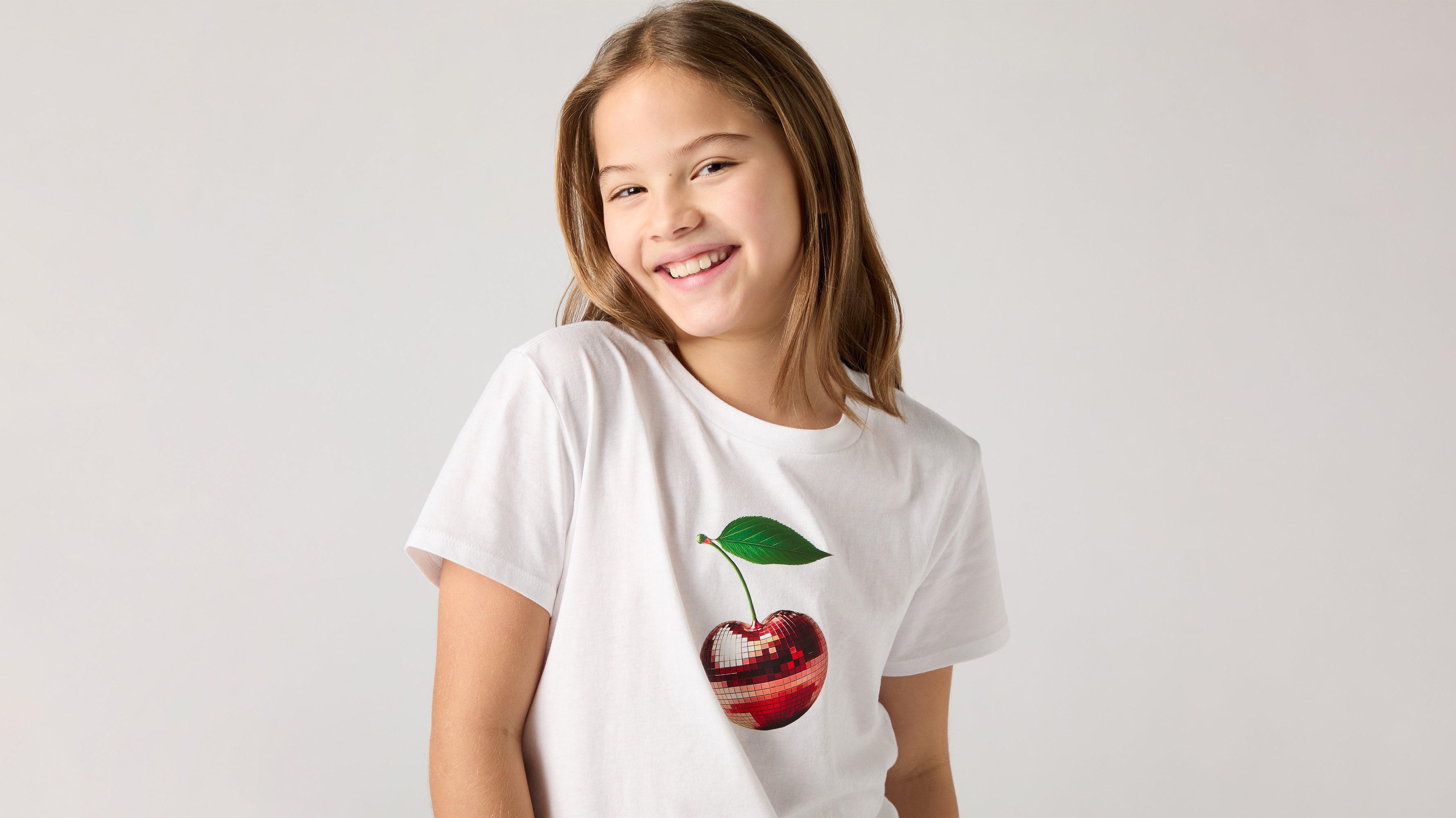Levis Kids T-Shirt "LVG DISCO CHERRY SS TEE" for Girls, mit Frontprint