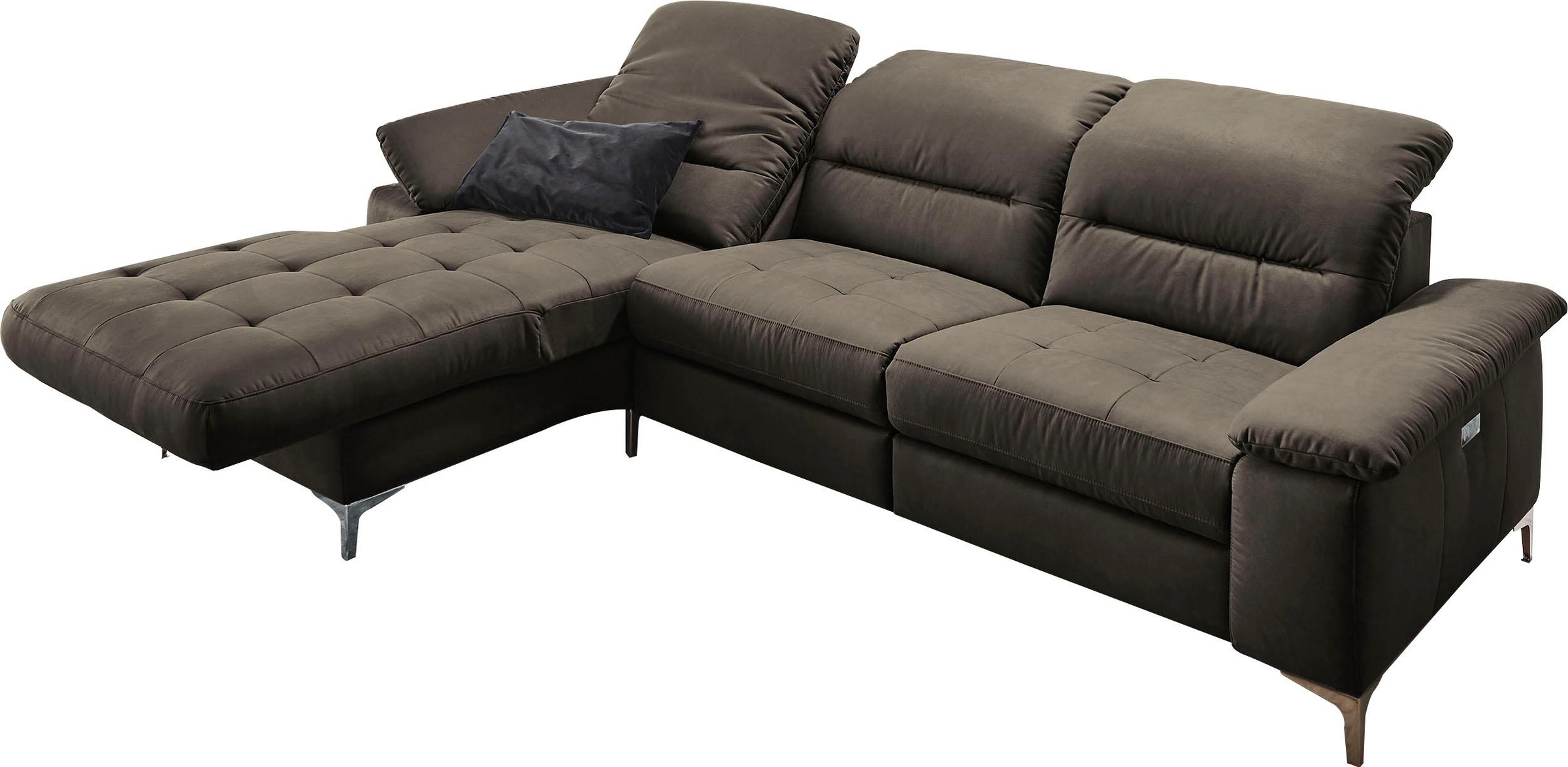 Places of Style Ecksofa »Basel L-Form«, mit vollmotorischer Relaxfunktion und motorischer Recamiere