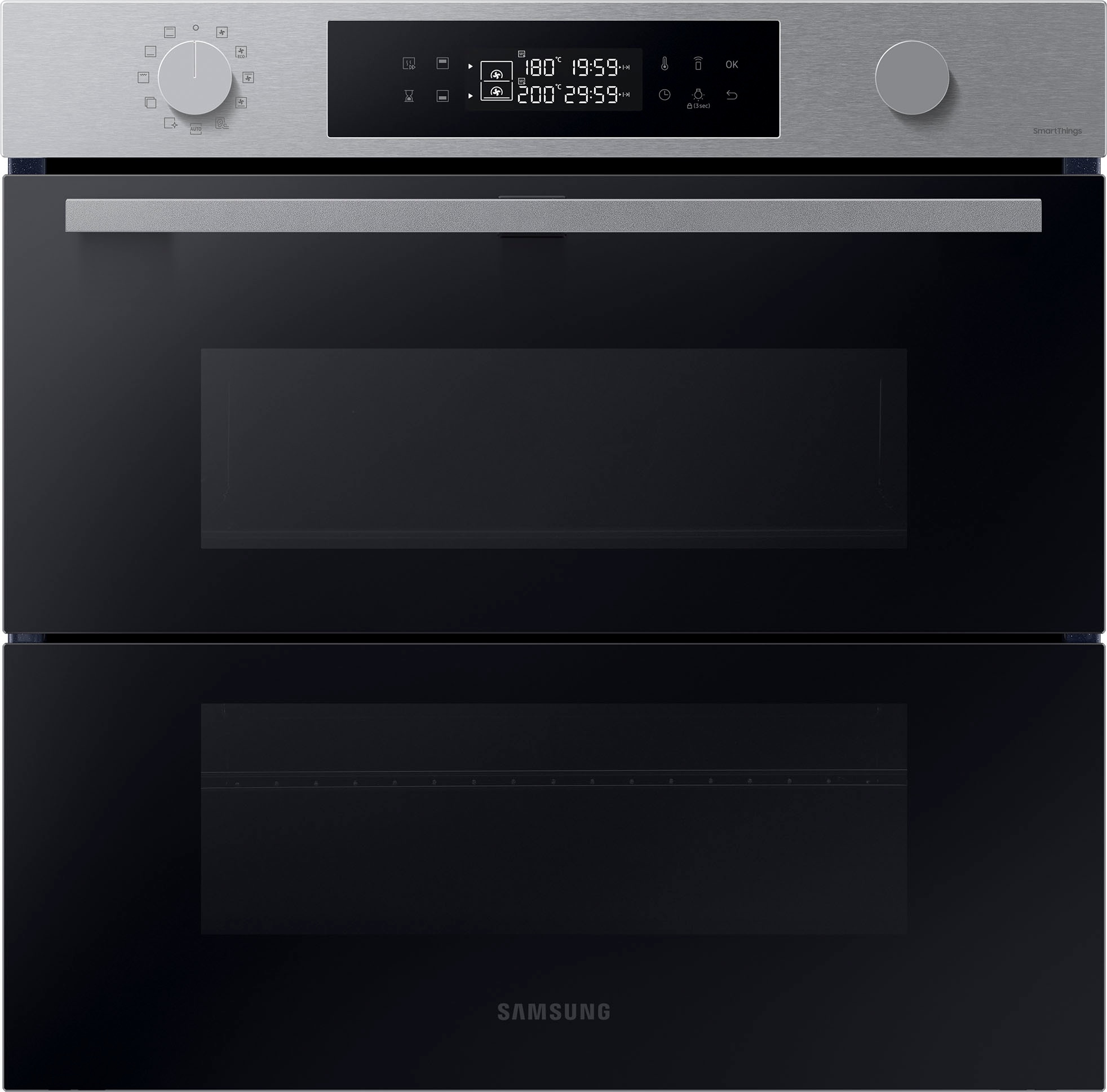 Samsung Pyrolyse Backofen "NV7B4530ZAS", NV7B4530ZAS, Pyrolyse-Selbstreinigung, Dual Cook Flex – Ein Ofen. Zwei Garräume