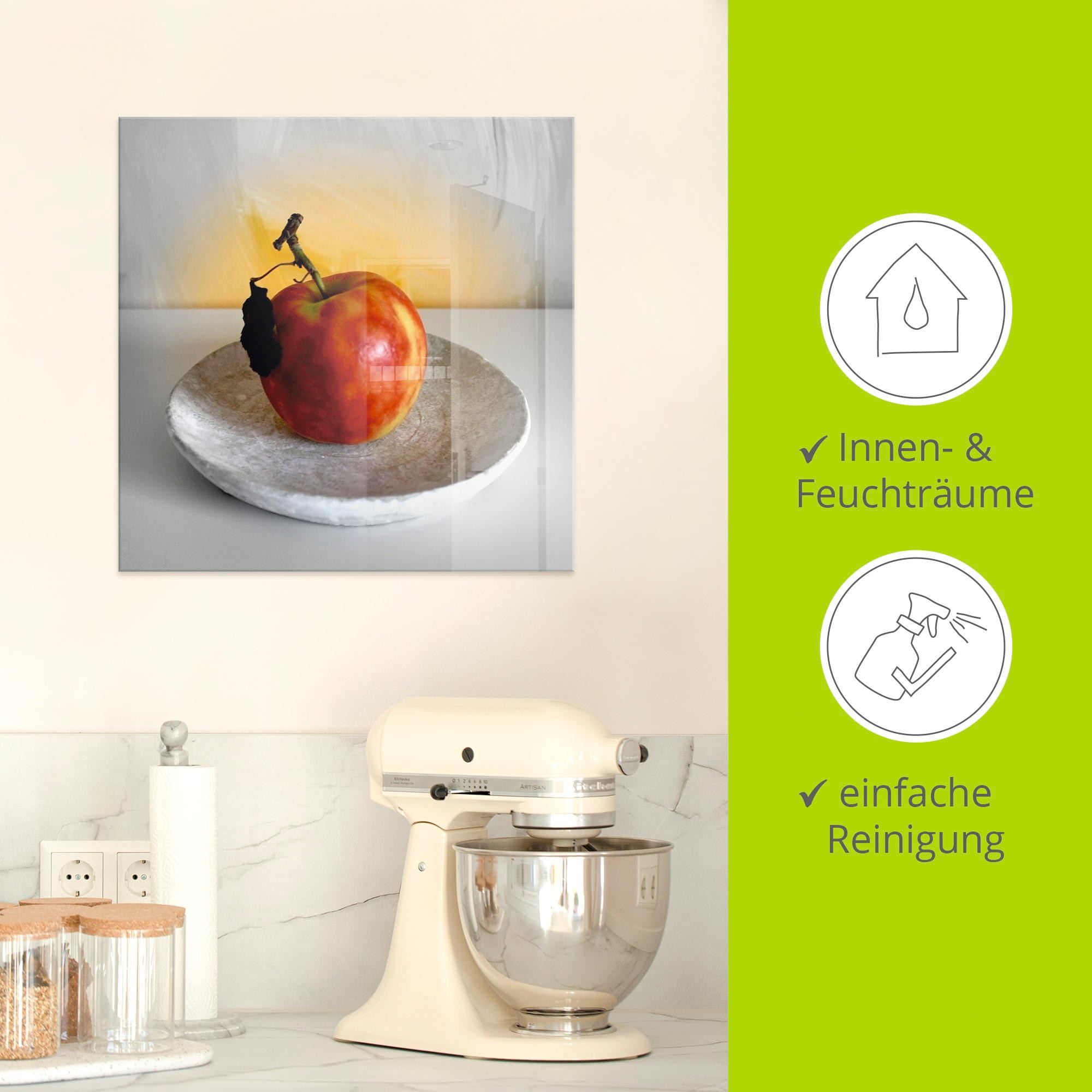 Artland Glasbild »Ein Apfel am Tag«, Arrangements, (1 St.), in verschiedenen Größen