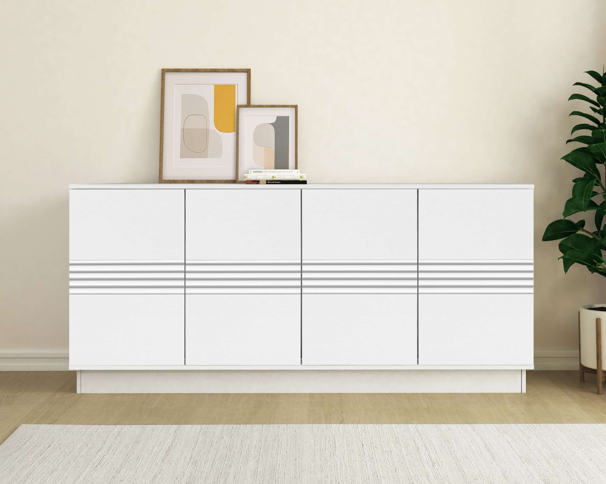 OTTO home Sideboard "Angers" Kommode, Push-to-open, 4 Türen, Breite 180 cm