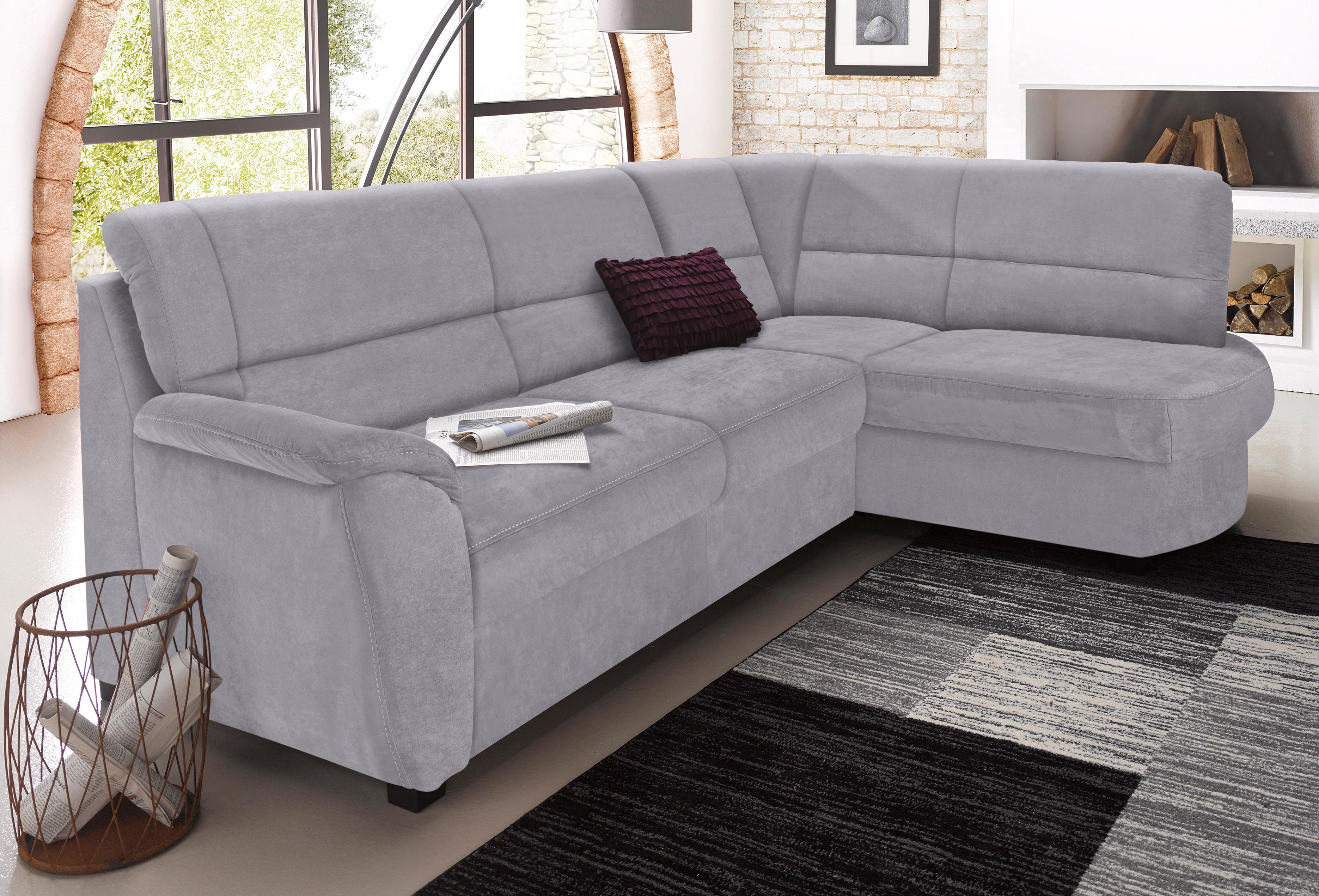 sit&more Ecksofa "Pandora, L-Form, B: 251 cm, Bettfunktion & Bettkasten wählbar" Frei im Raum stellbar, Federkernpolsterung, komfortable Sitzhöhe 45 cm