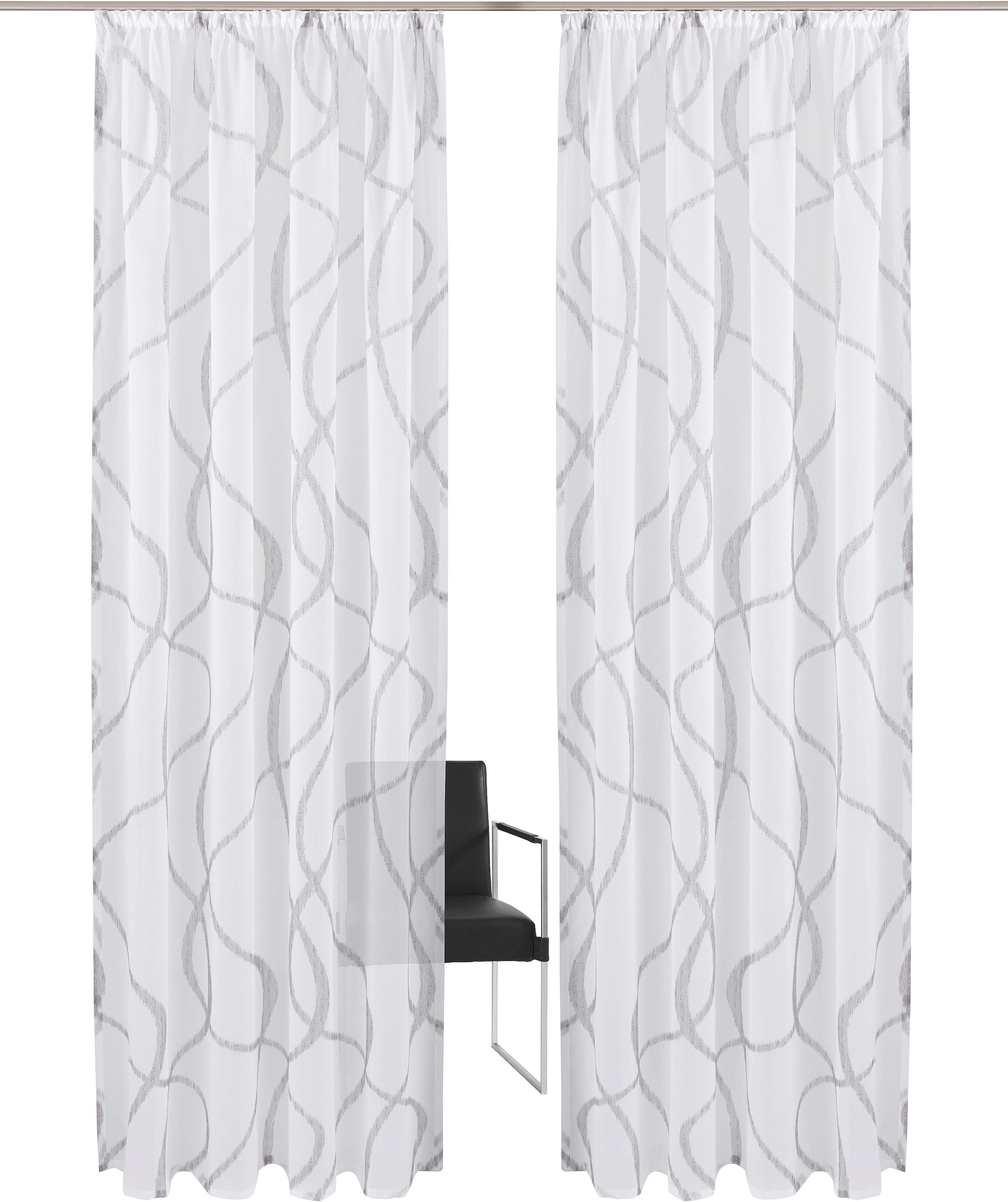my home Gardine "Bene" Kräuselband 1 Stk. tlg. Transparent, gemustert, glat günstig online kaufen