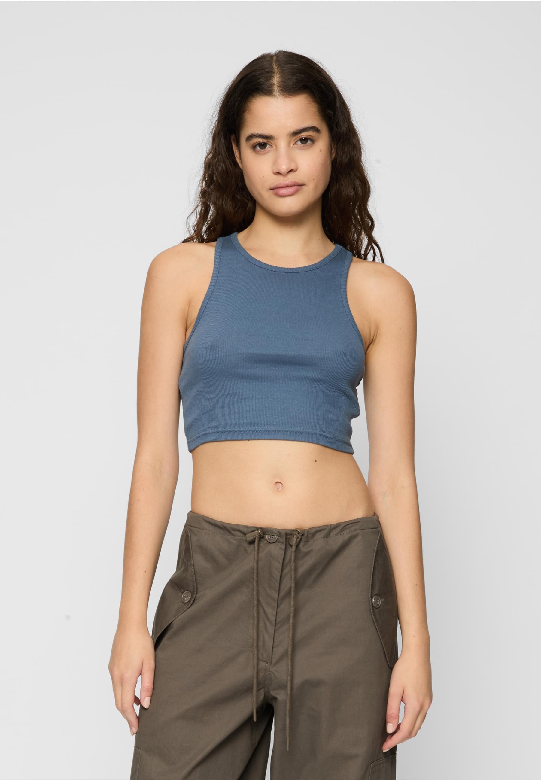 URBAN CLASSICS Muskelshirt »Urban Classics Damen Ladies Cropped Rib Top 2-Pack«, (1 tlg.)