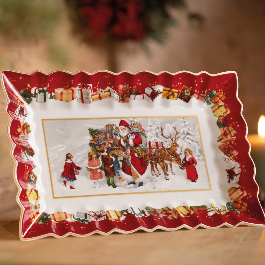 Villeroy & Boch Servierplatte »Kuchenplatte "Santa und Kinder" Toy's Fantasy 36 x 23 cm bunt«