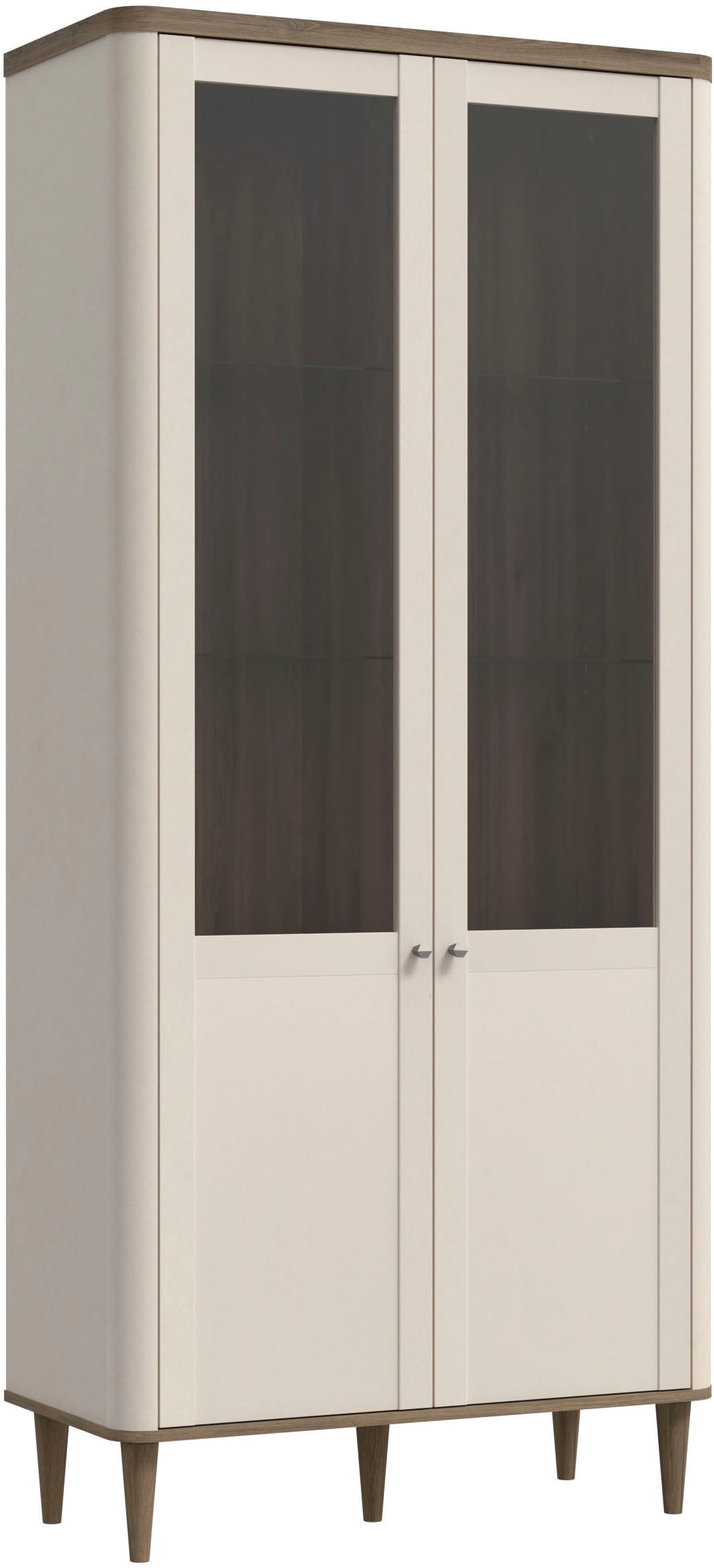 FORTE Stauraumvitrine, B/H/T 90,1/200,5/41,2 cm, Echtholzfüße günstig online kaufen