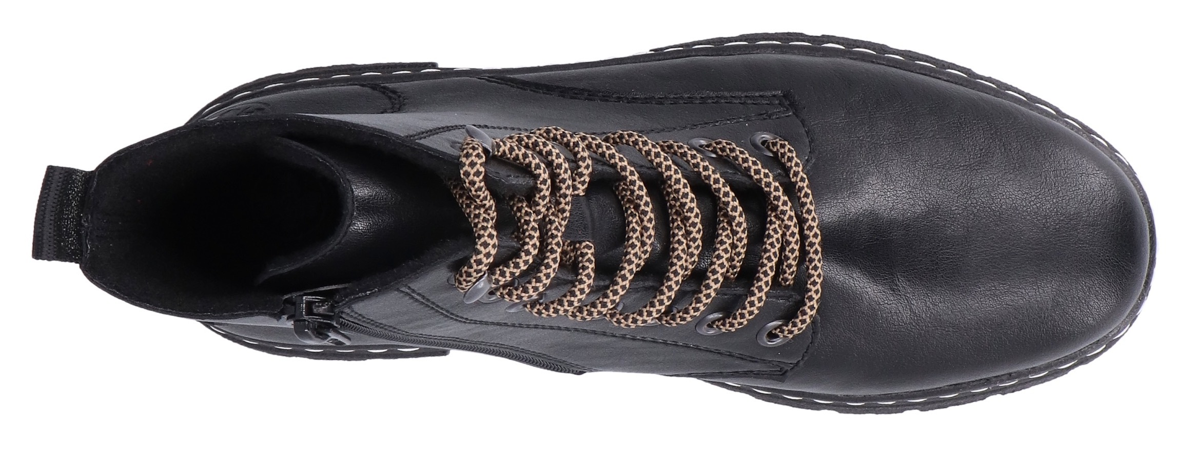 Rieker Schnürstiefelette, Schnürboots, Plateauboots, Profilsohle, mit Innenreißverschluss