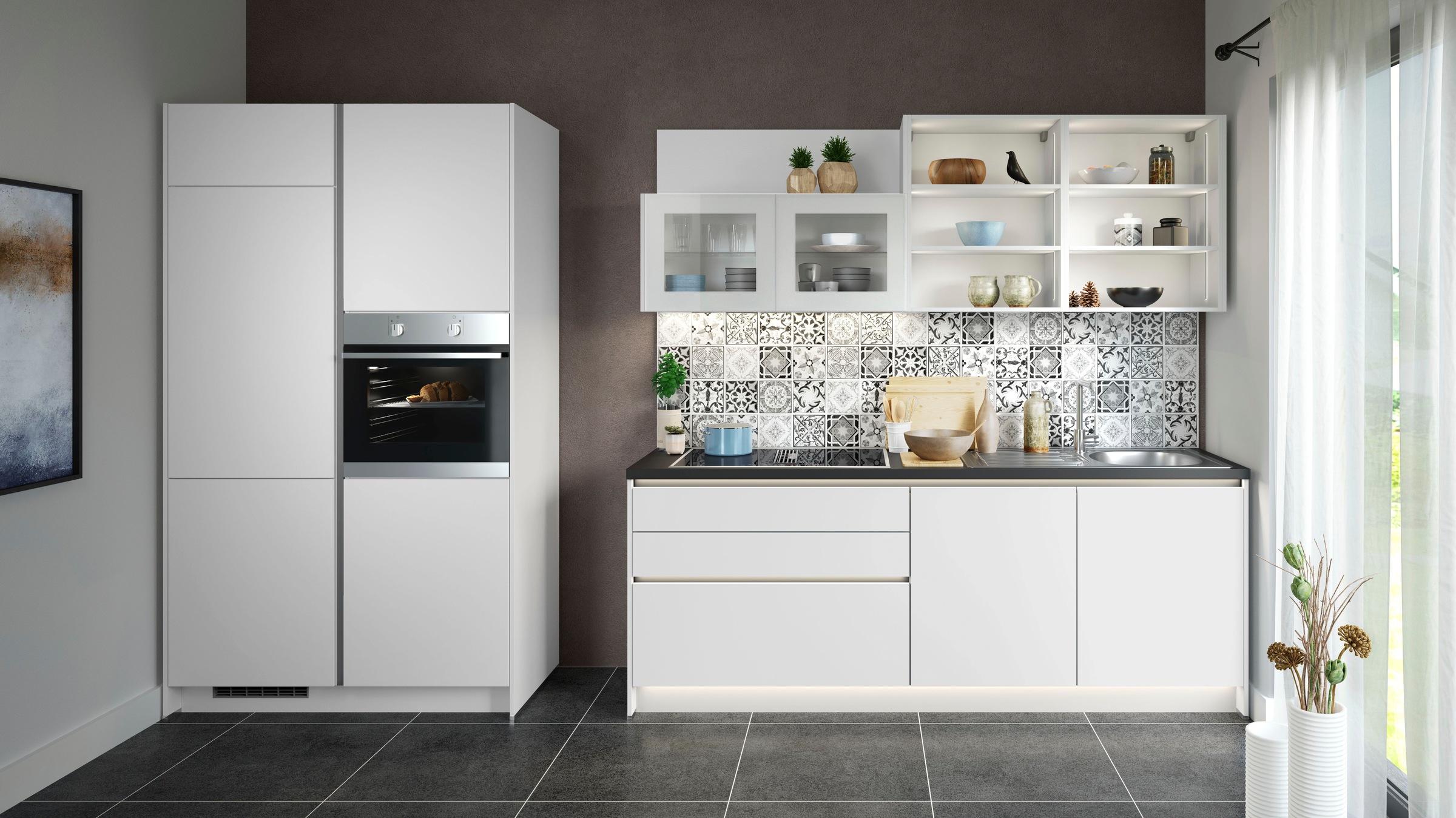 KOCHSTATION Küche "KS-Tokio, NEU wahlweise mit Kochfeldabzug und weiteren E günstig online kaufen